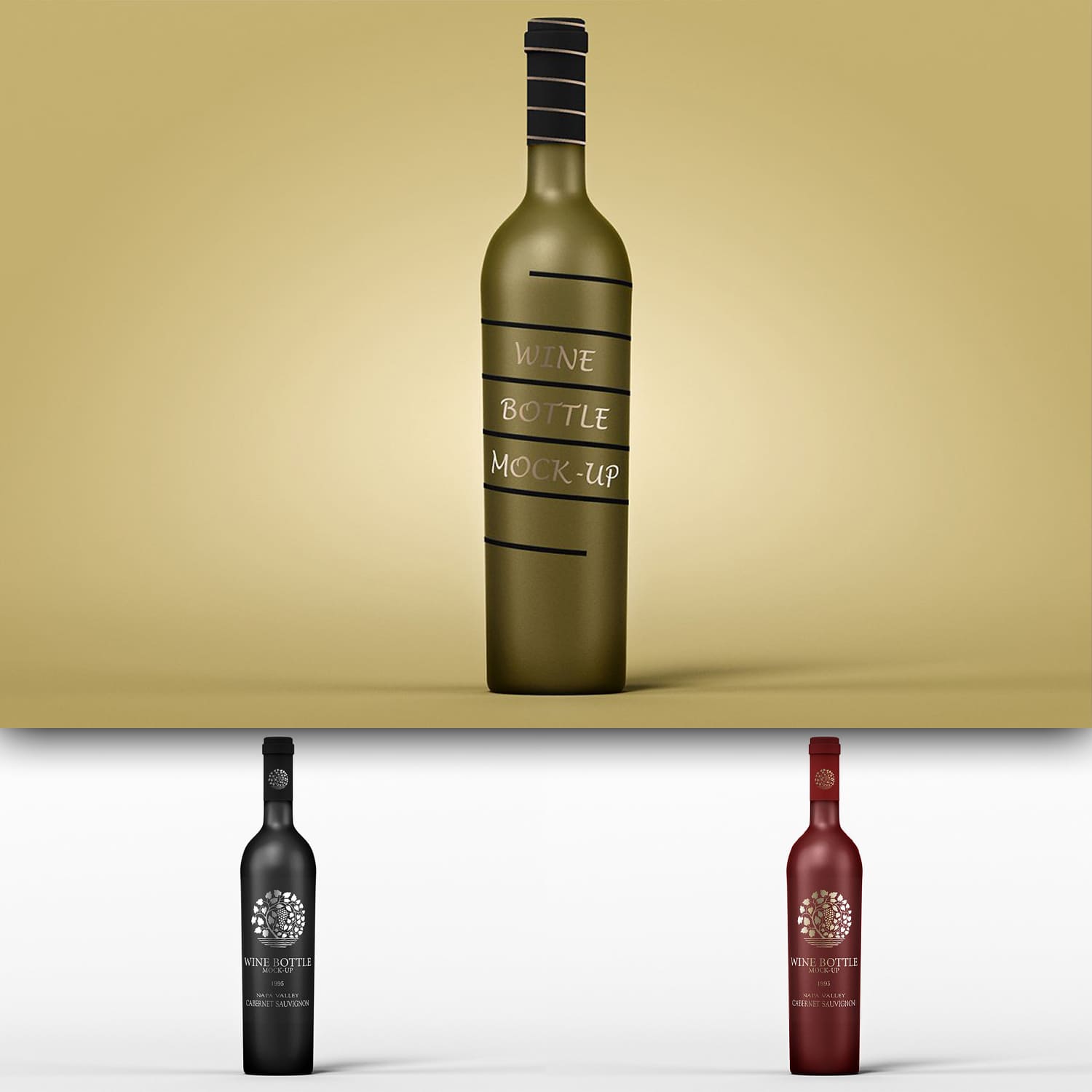 Wine Bottle Mock-Up (Black Mat) cover.