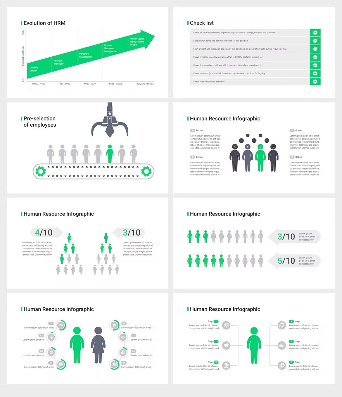 So many green infographic elements.