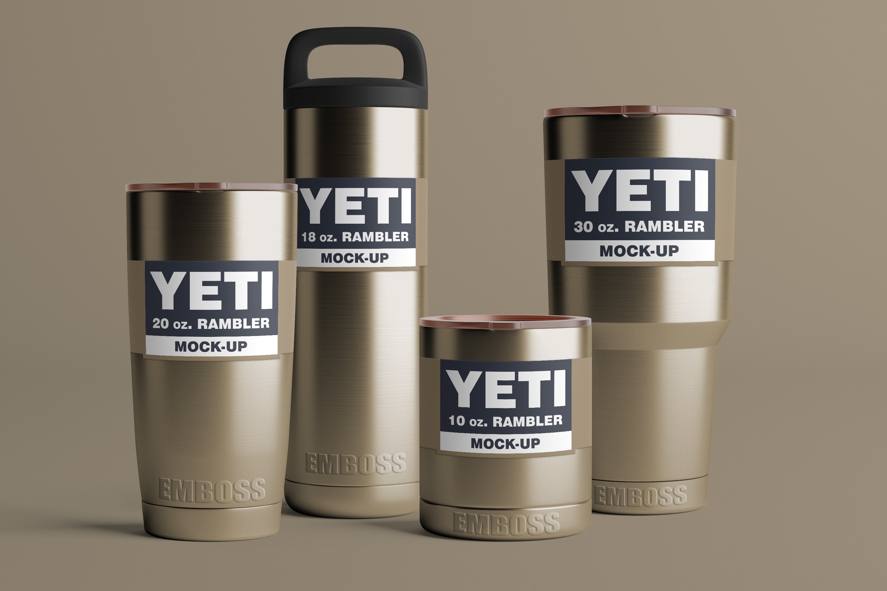 Gold yeti cup collection.