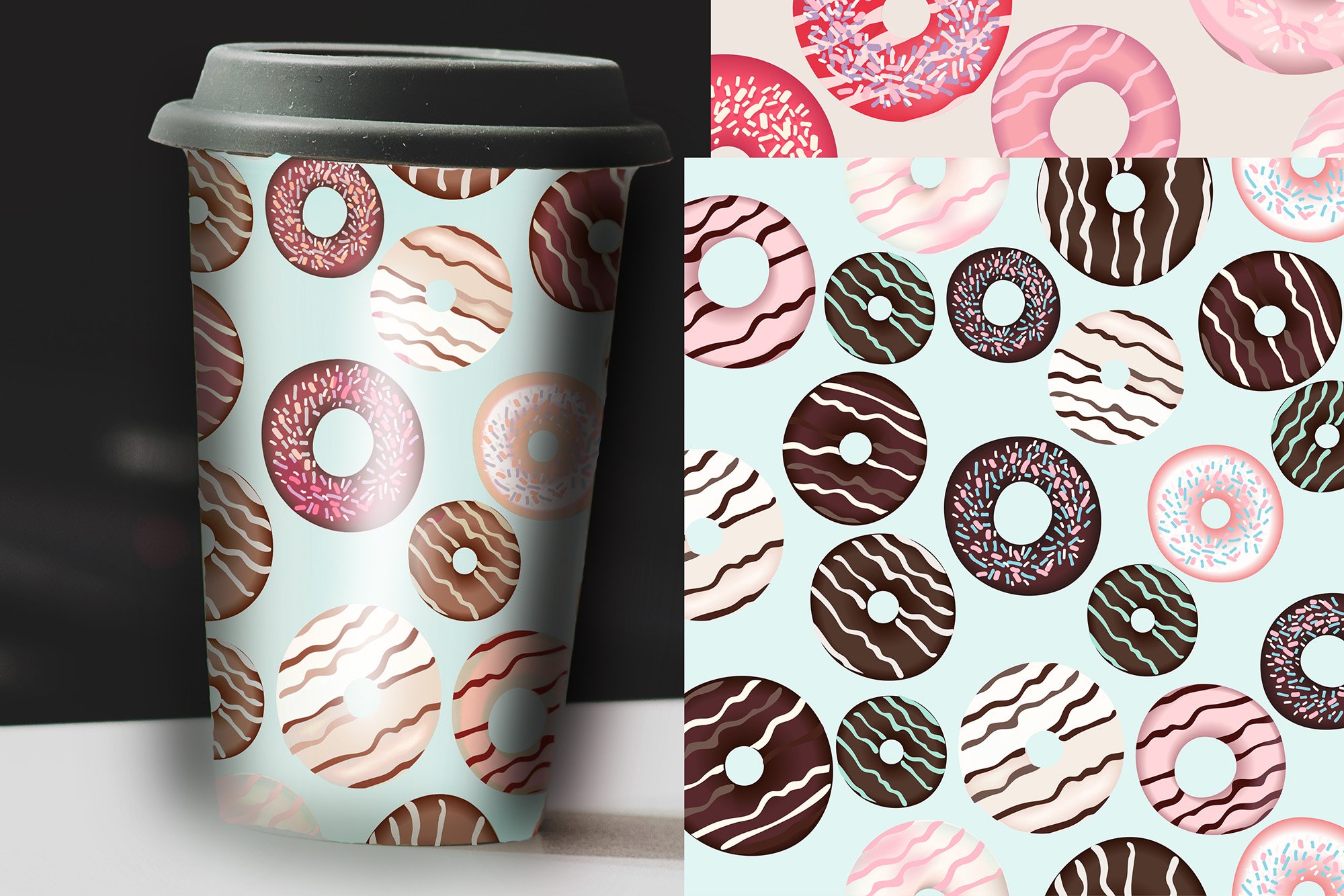 Cool donuts choice for paper cup.