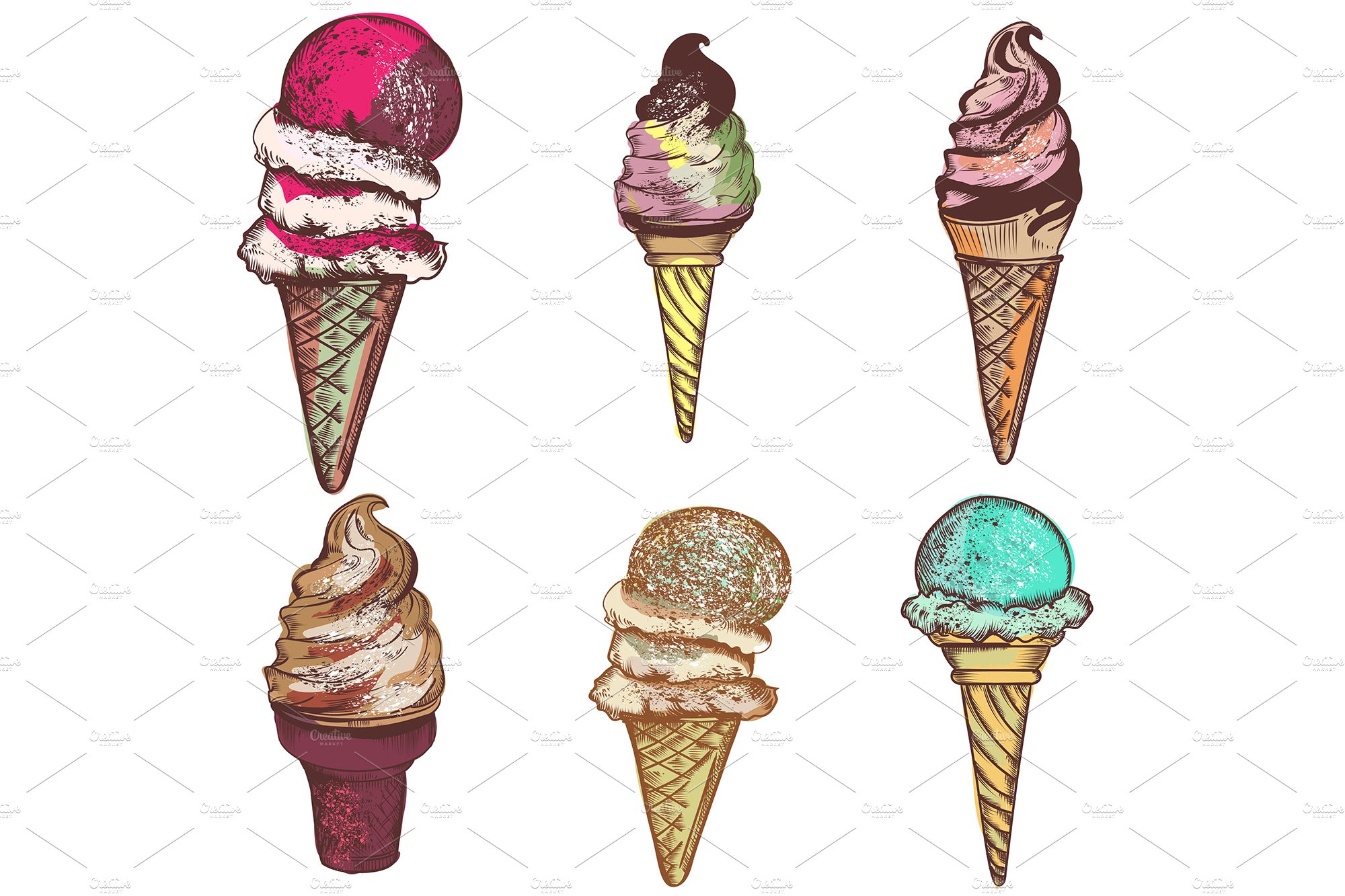 Use this ice cream set for food projects.