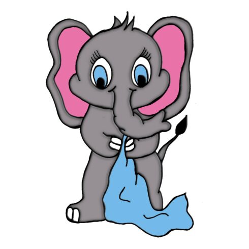 Adorable Elephant holding Blanket
