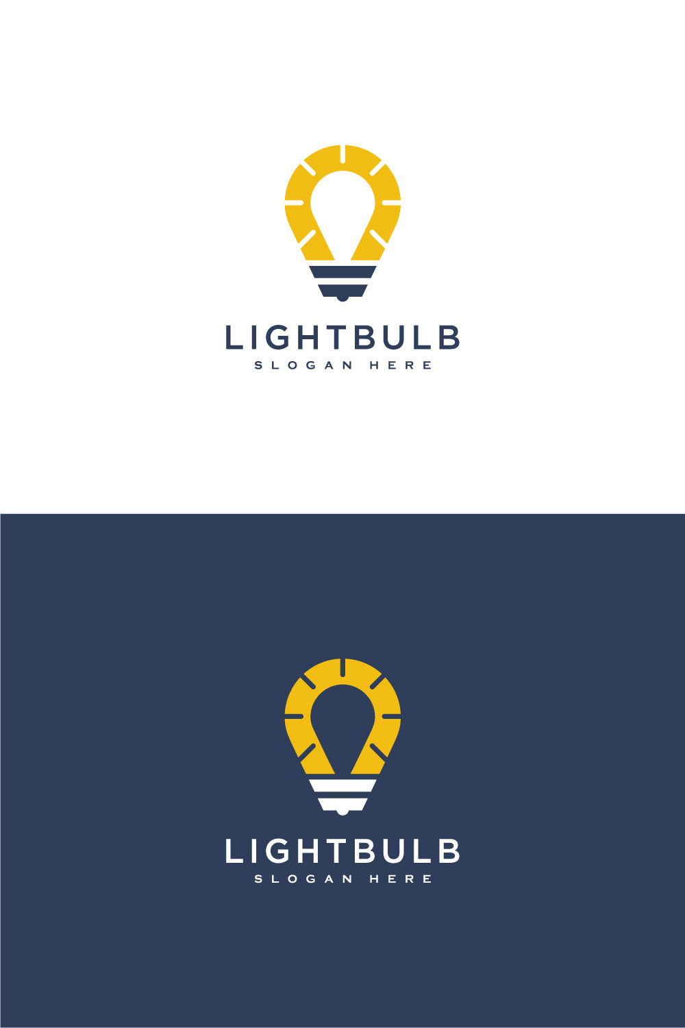 Light Bulb Logo Design Vector pinterest image.