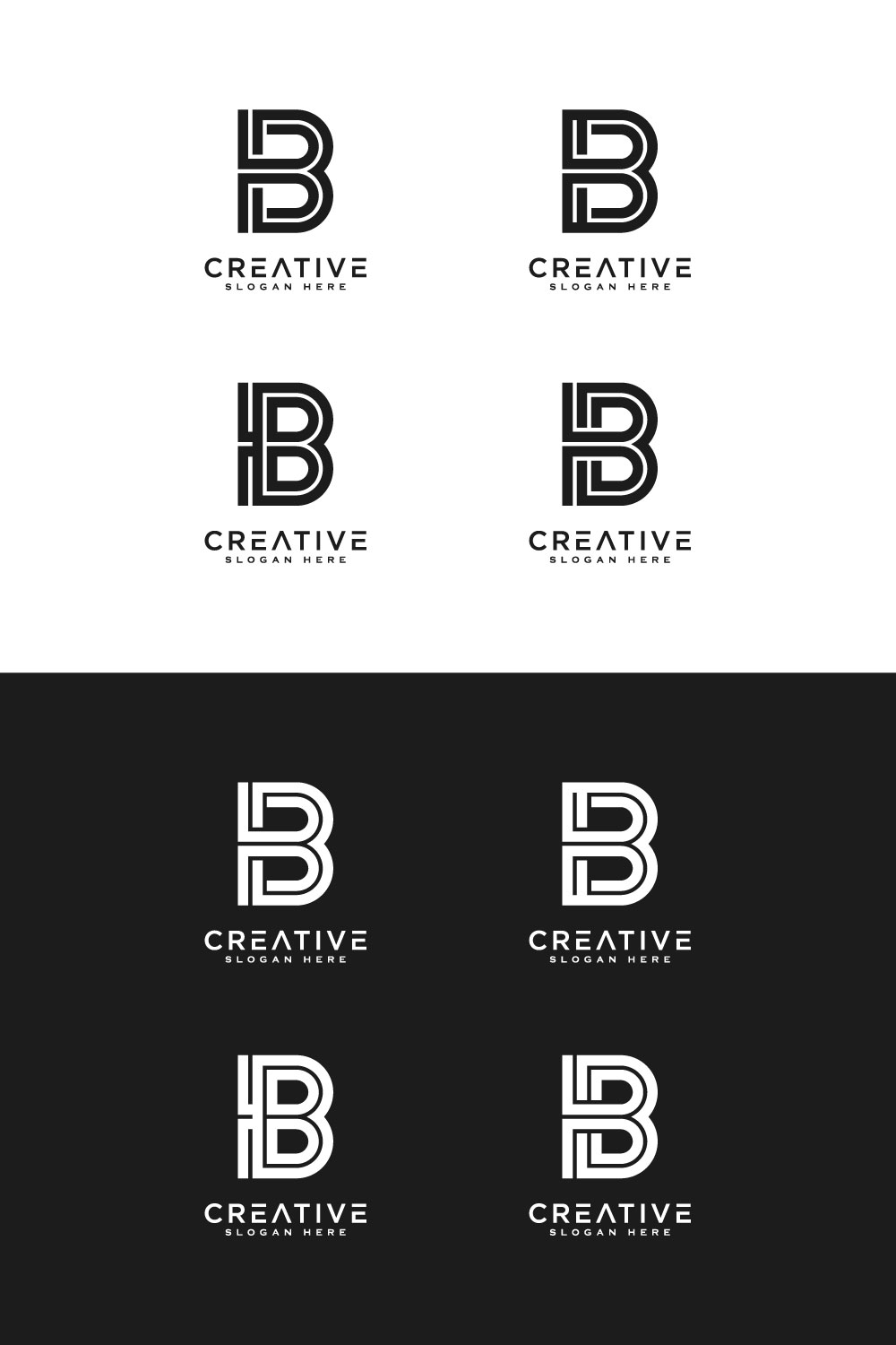 Initials Letter B Logo Vector Design pinterest.