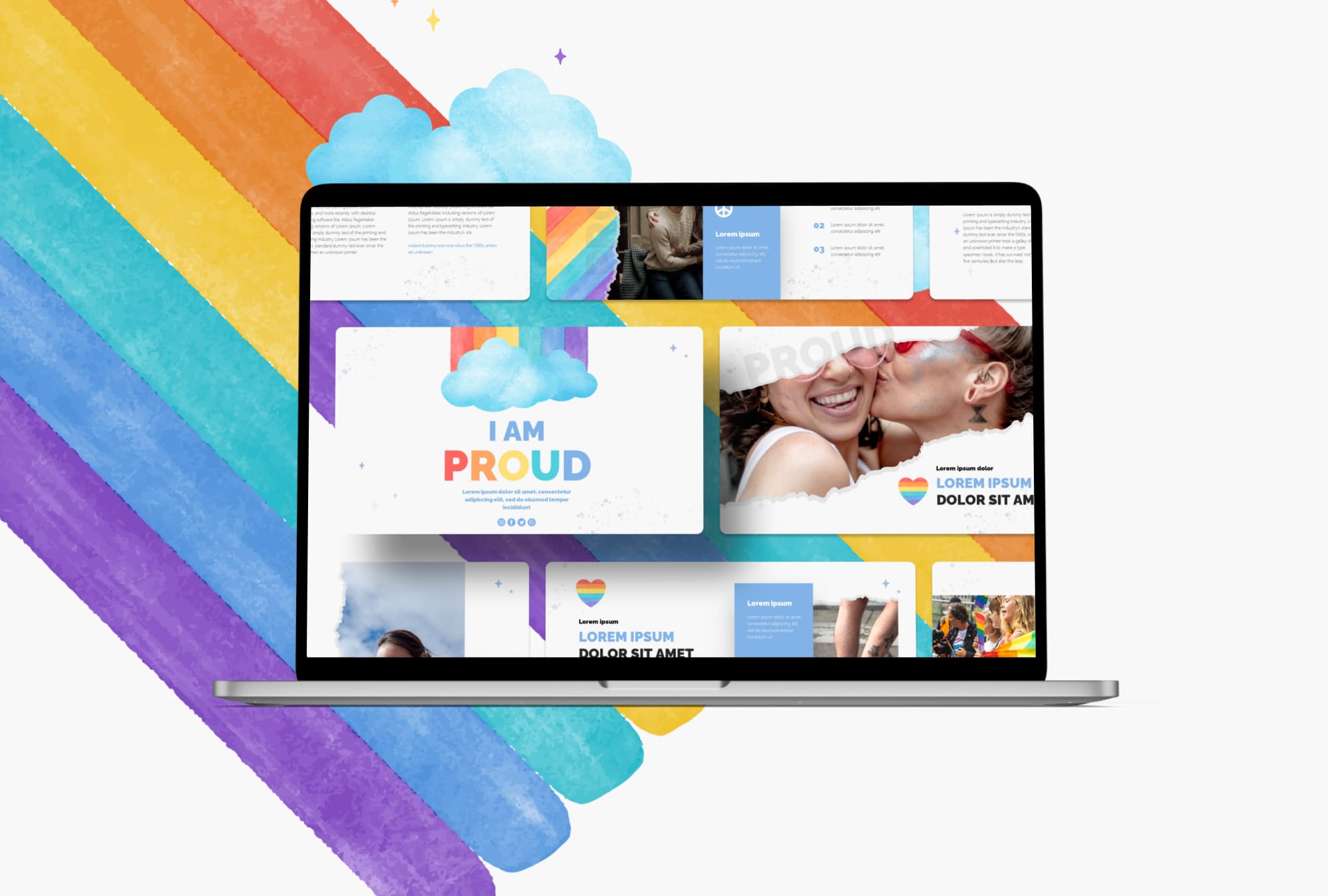 I'm Proud LGBTQ Presentation Template - laptop.