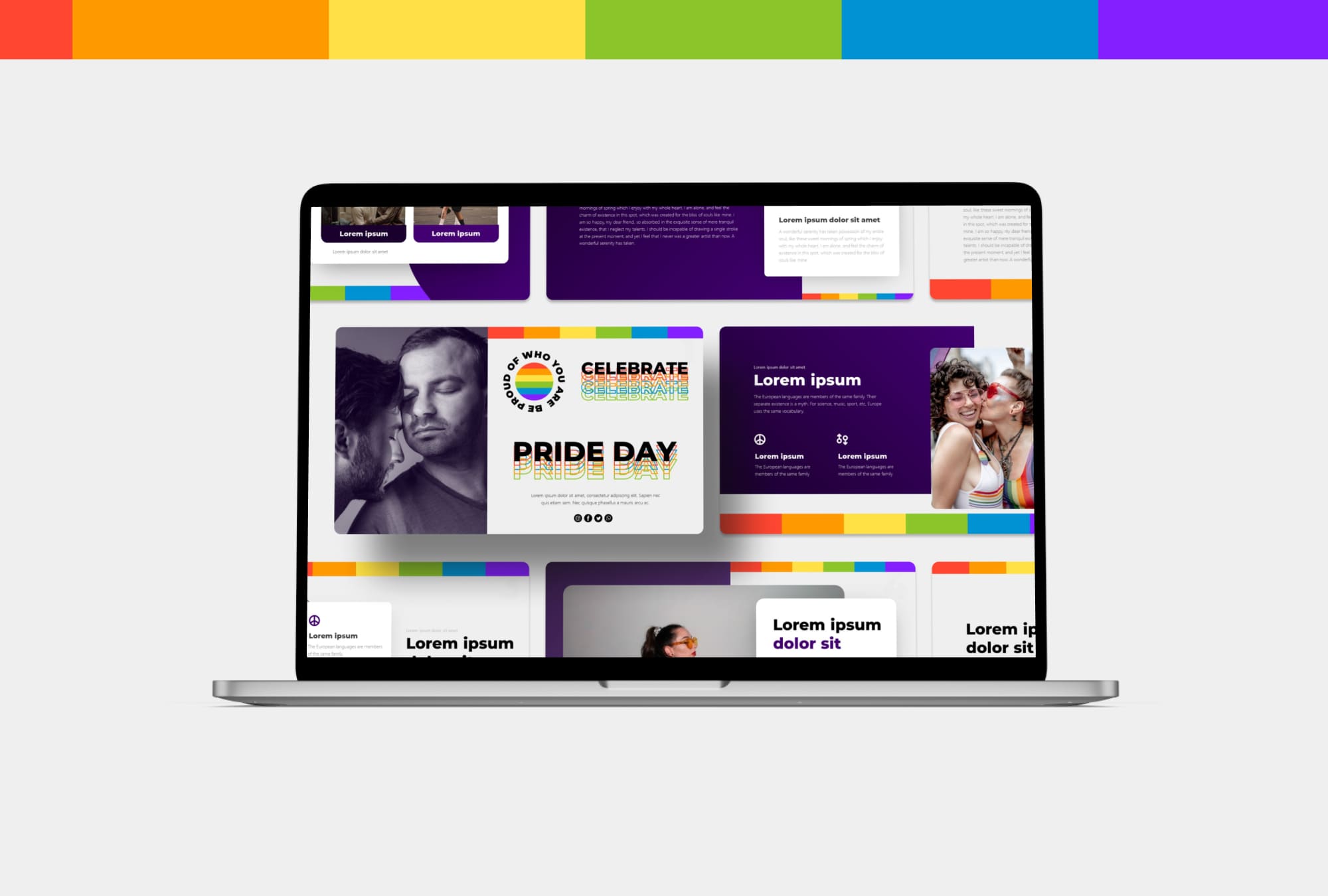 Pride Day Presentation Template - laptop.