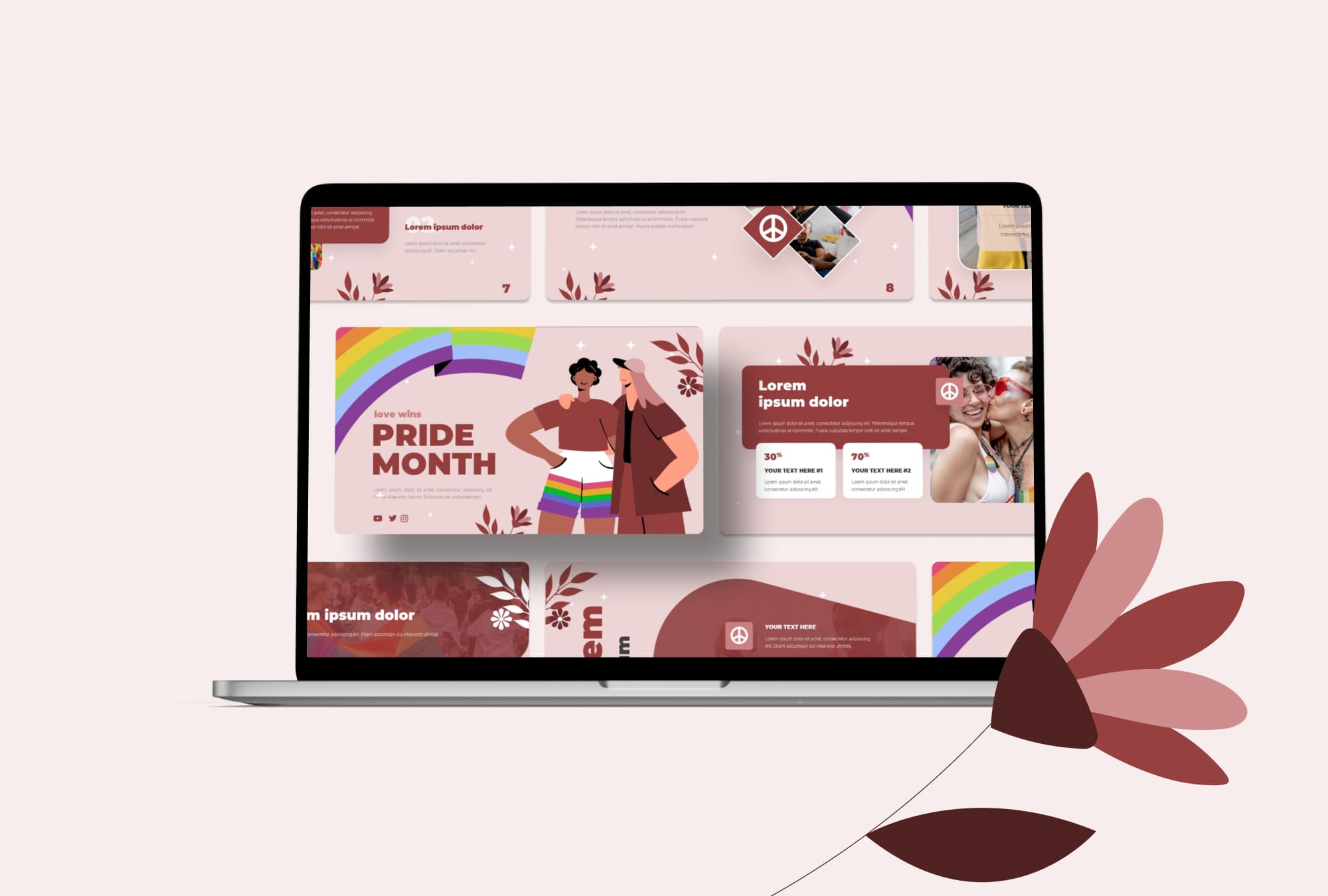 Pride Month LGBTQ Presentation Template - laptop.