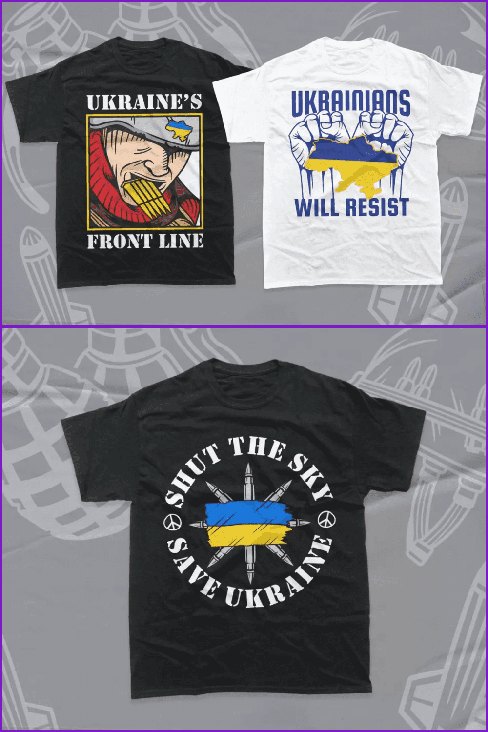 SAVE UKRAINE: 25 T-shirt Designs Bundle.