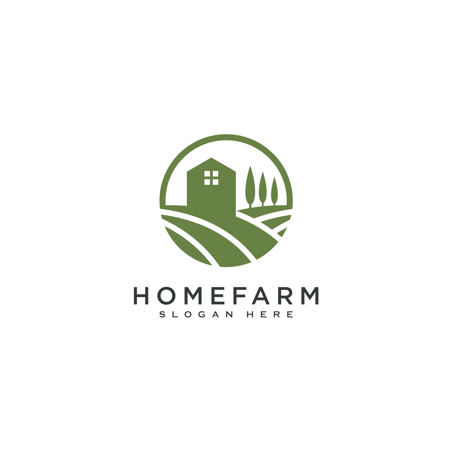 Home Farm Logo Vector Design previews.