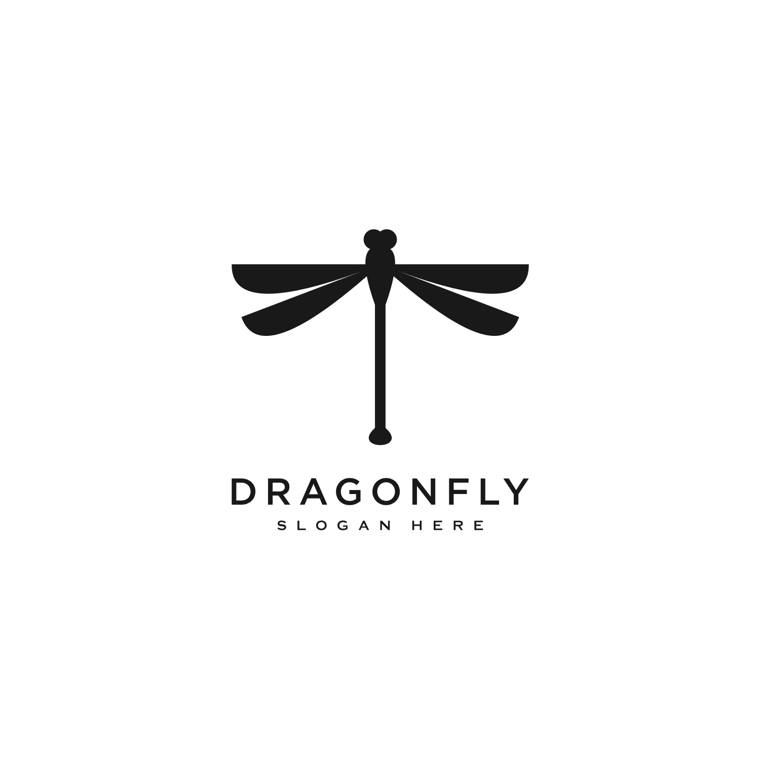 Dragonfly Logo Vector Design Line Style