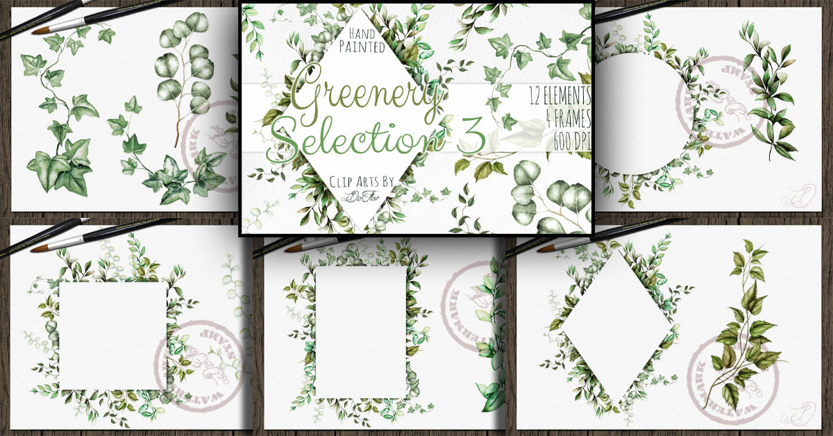 Greenery III Watercolor Illustration – MasterBundles