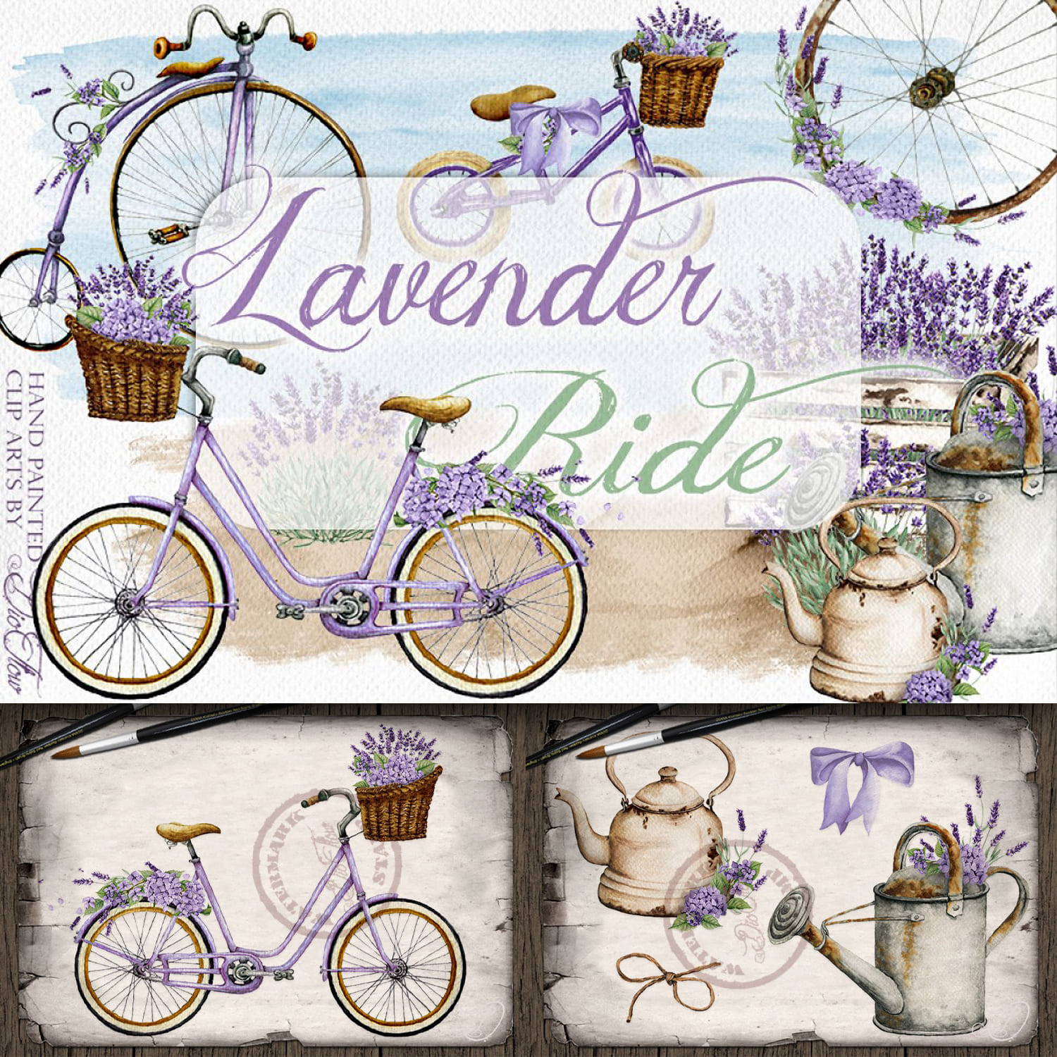Lavender Ride Bicycle Illustration cover.