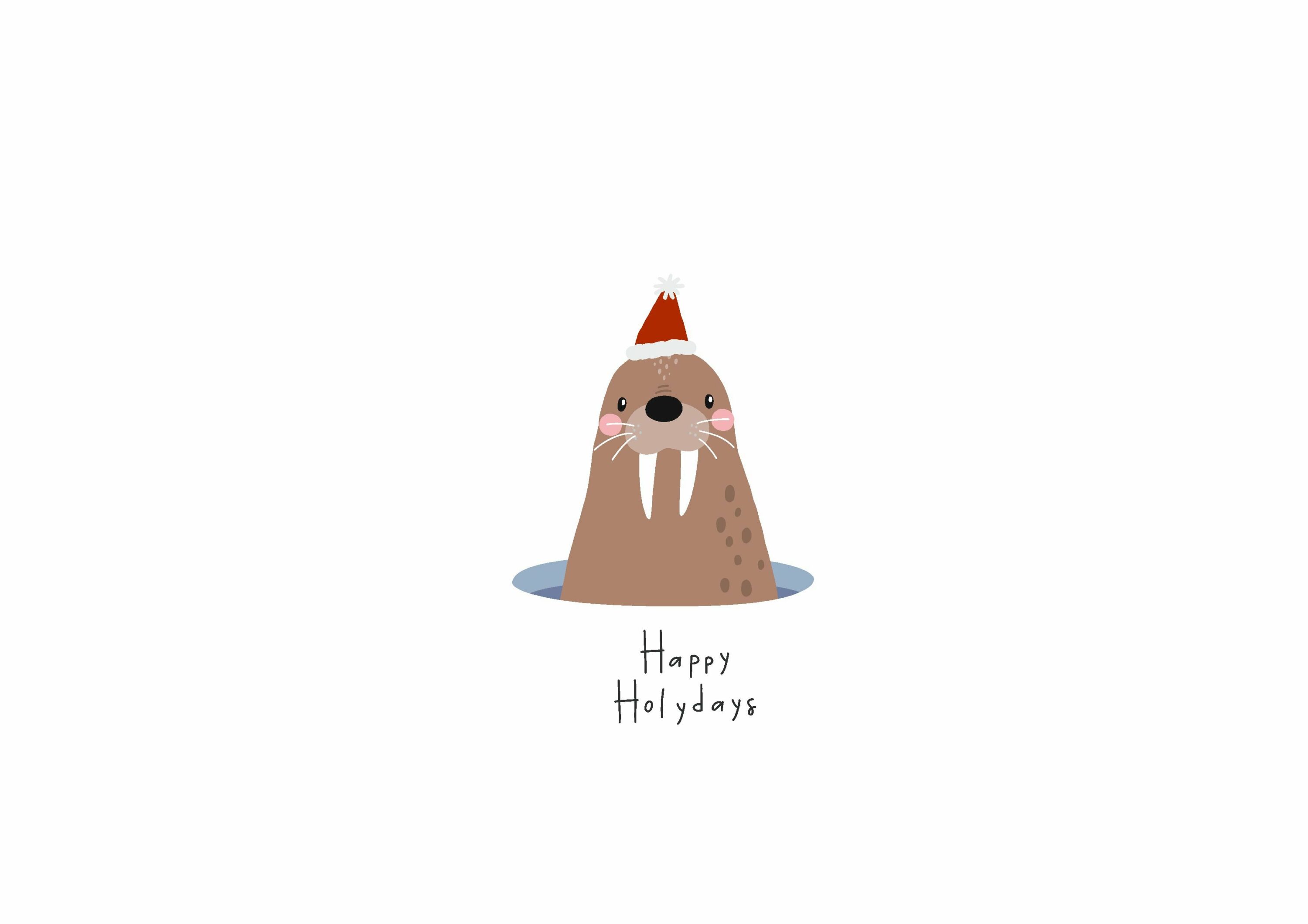 Happy walrus for happy holidays.
