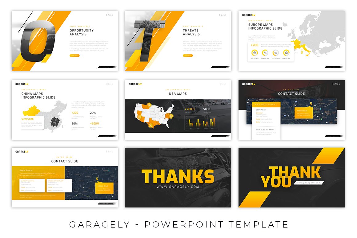 Black and yellow template for your project.