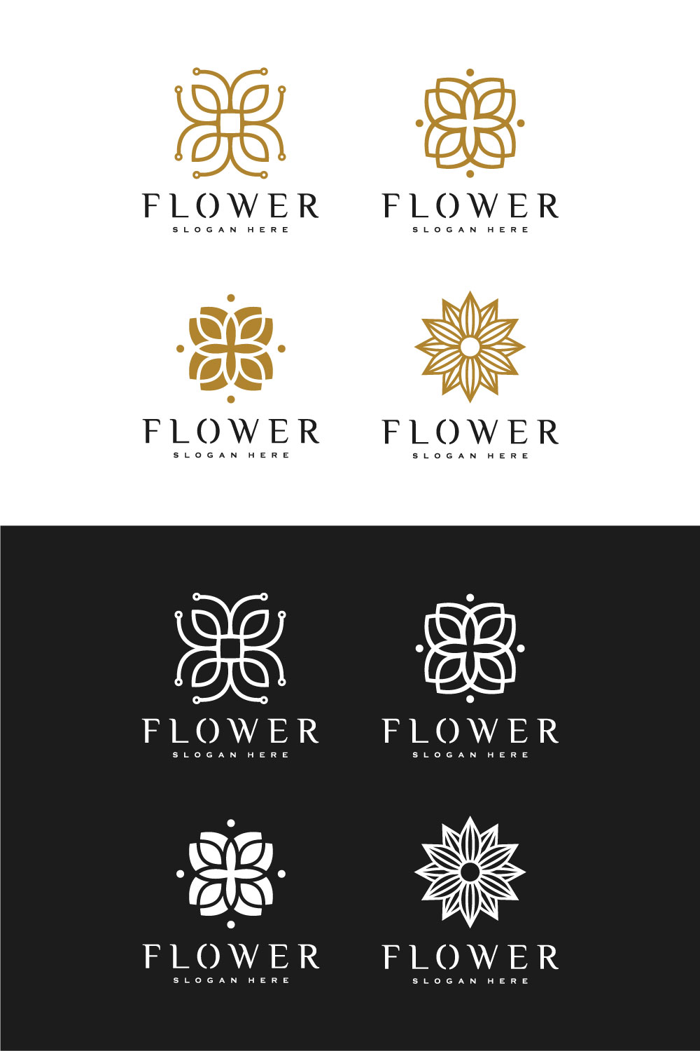 Flower Nature Logo Design Template Vector pinterest image.