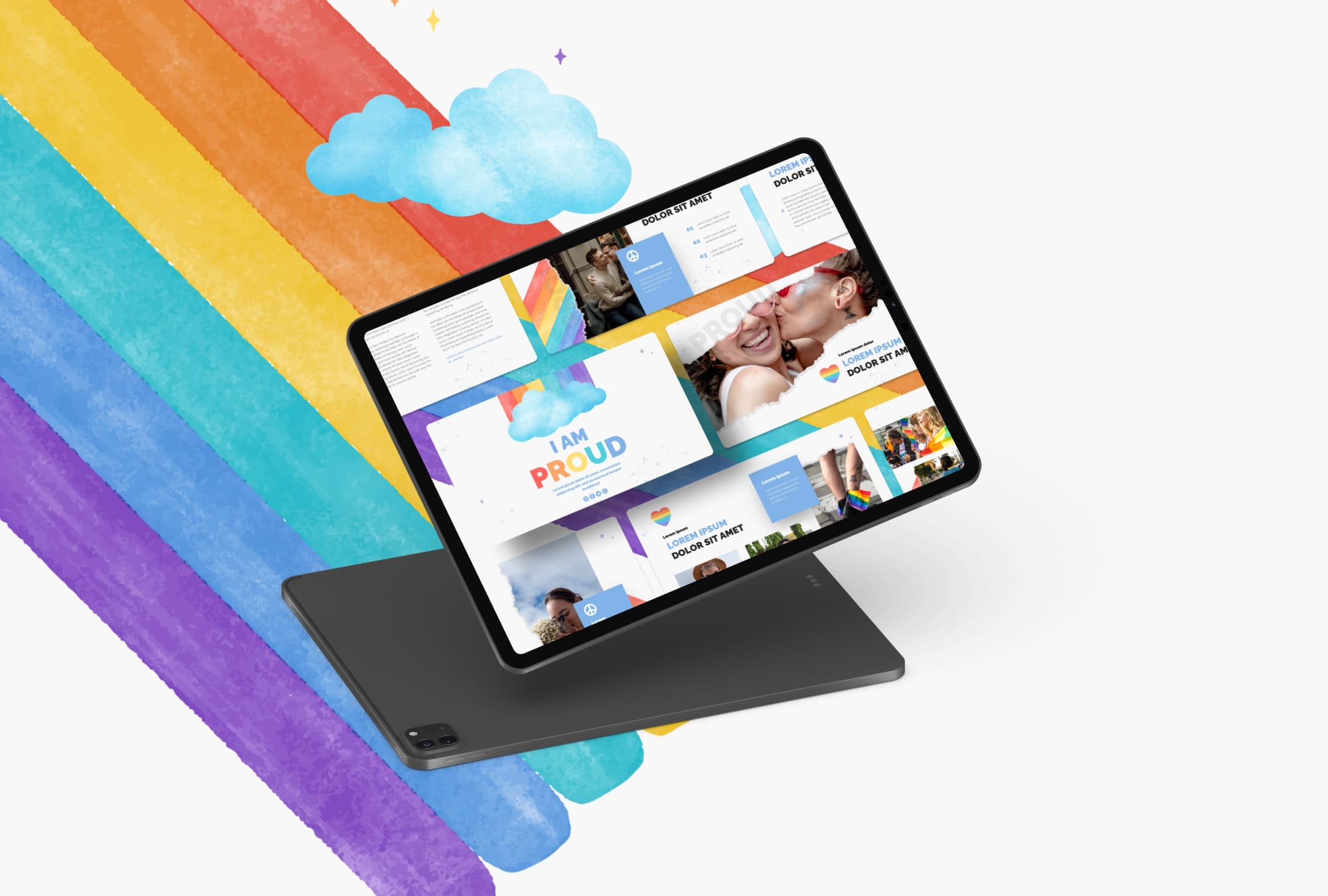 I'm Proud LGBTQ Presentation Template - tablet.