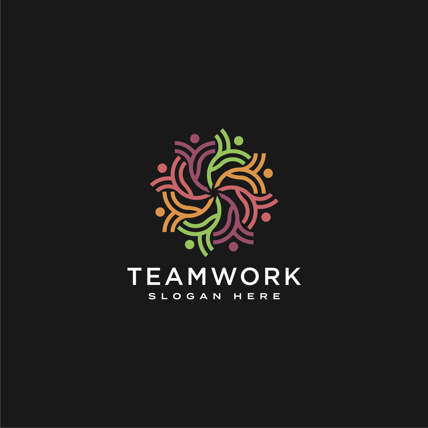 Teamwork People Community Logo Design previews.
