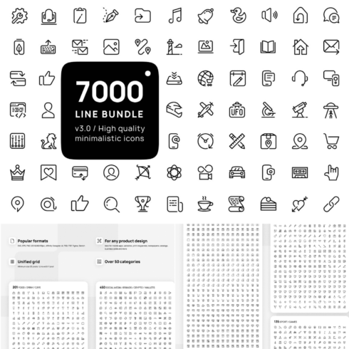 7000 premium line icons bundle - main image preview.