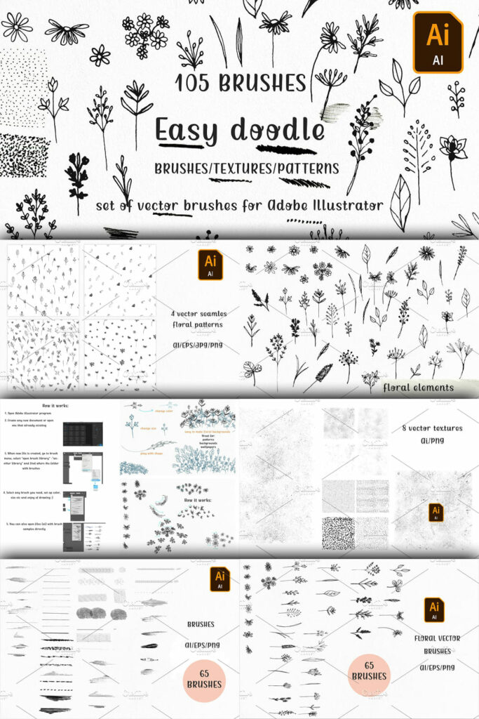 Adobe Illustrator Doodle Brushes – MasterBundles