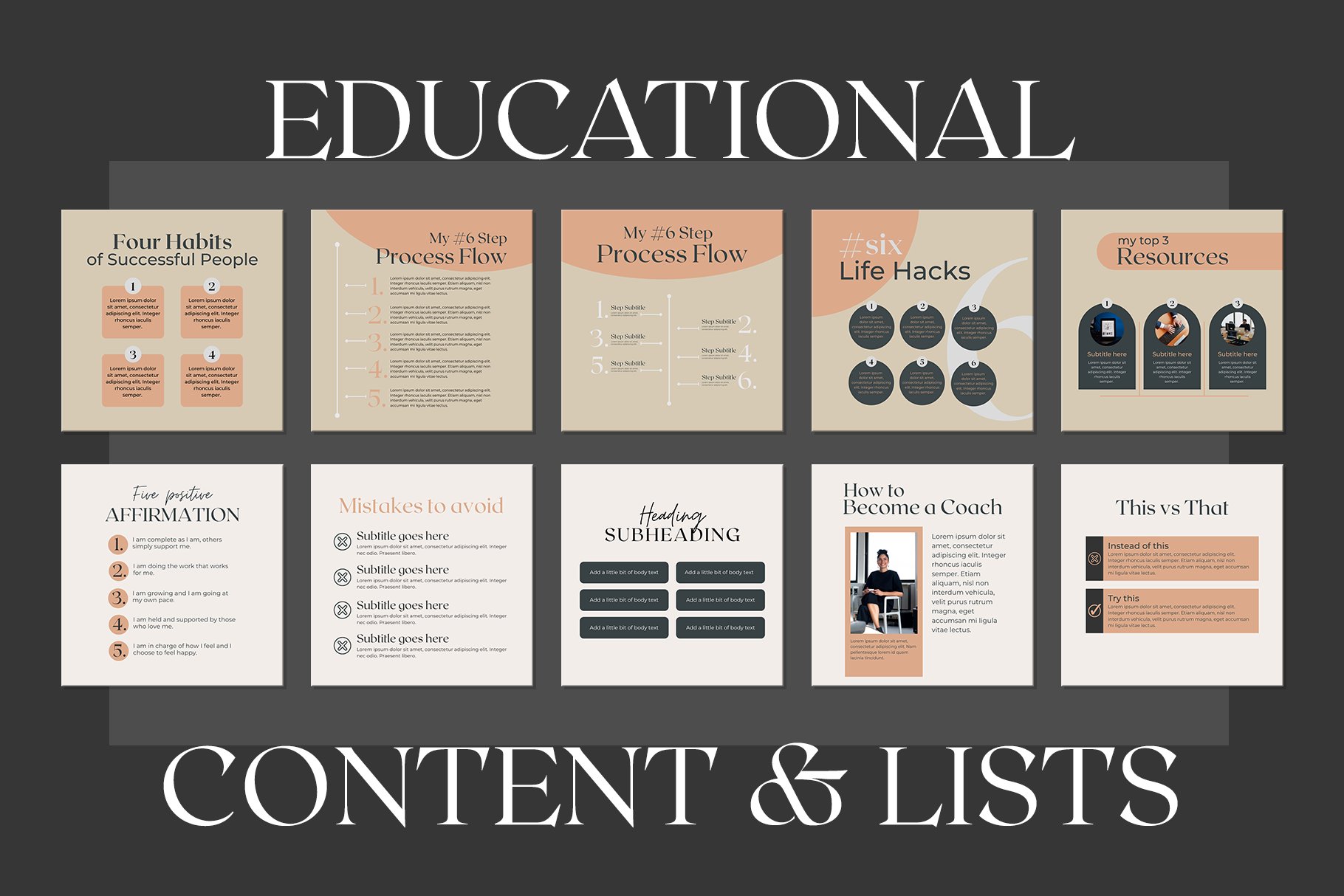 Educational content & lists.