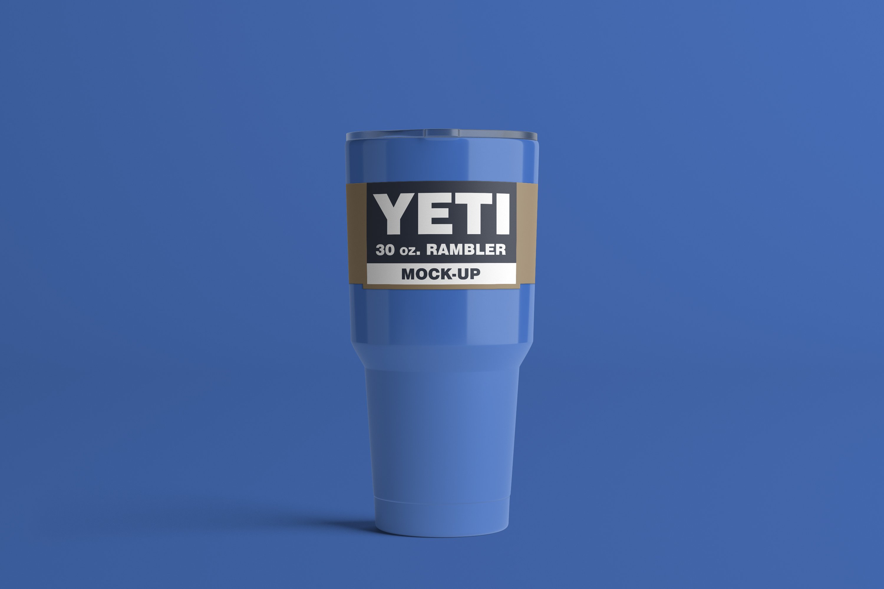 Glance blue yeti cup in a classic style.