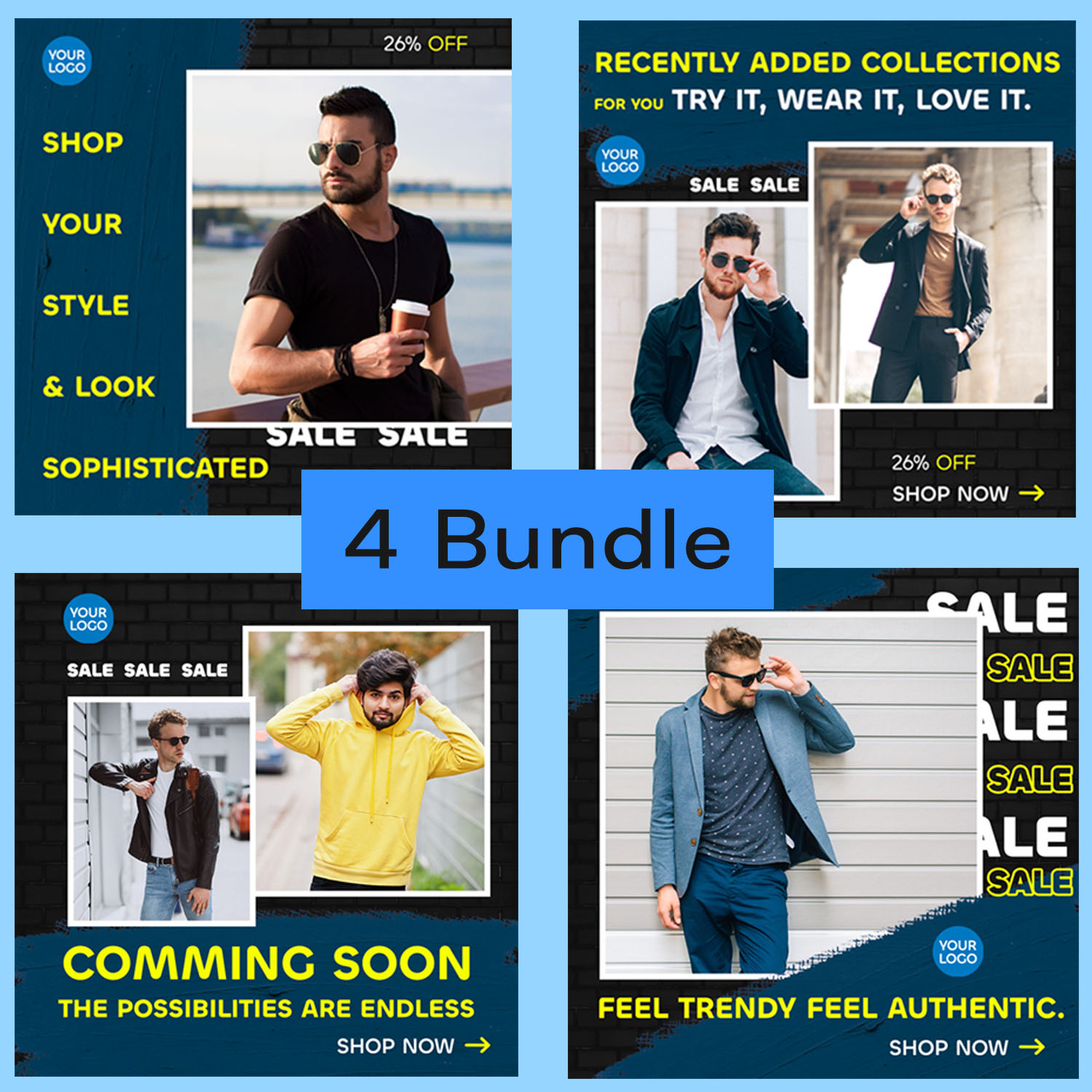 Sale And Fashion - Social Media Post Bundle Tamplates For Instagram Preview Image.