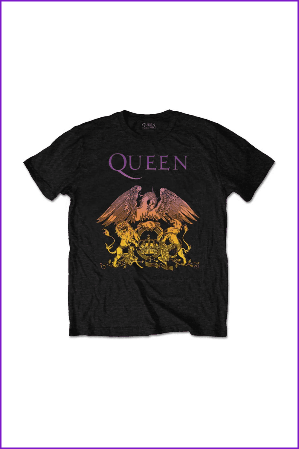 Queen Crest Logo Freddie Mercury Rock Official Tee T-Shirt Mens Unisex.
