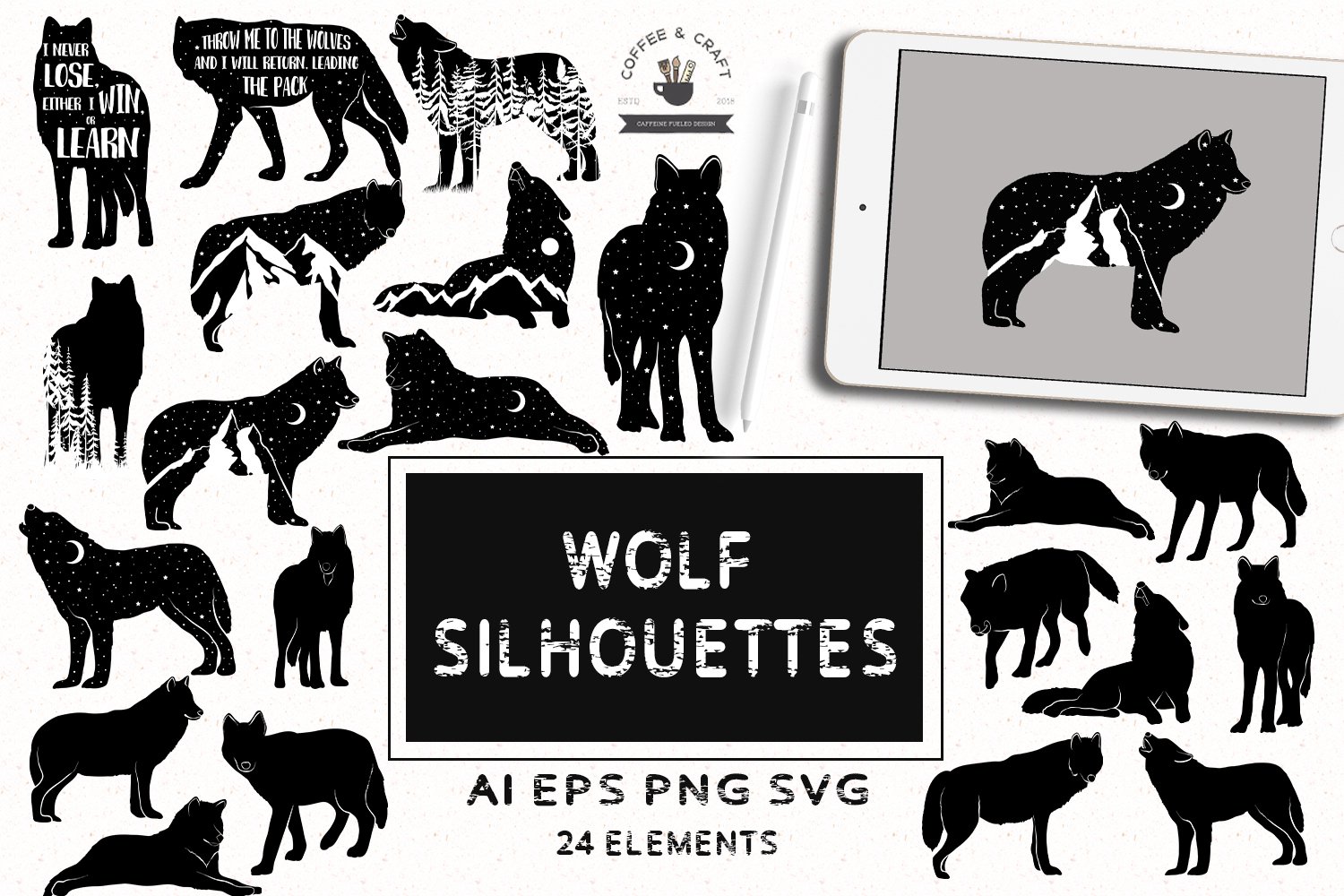 Cover image of Wolf silhouettes.