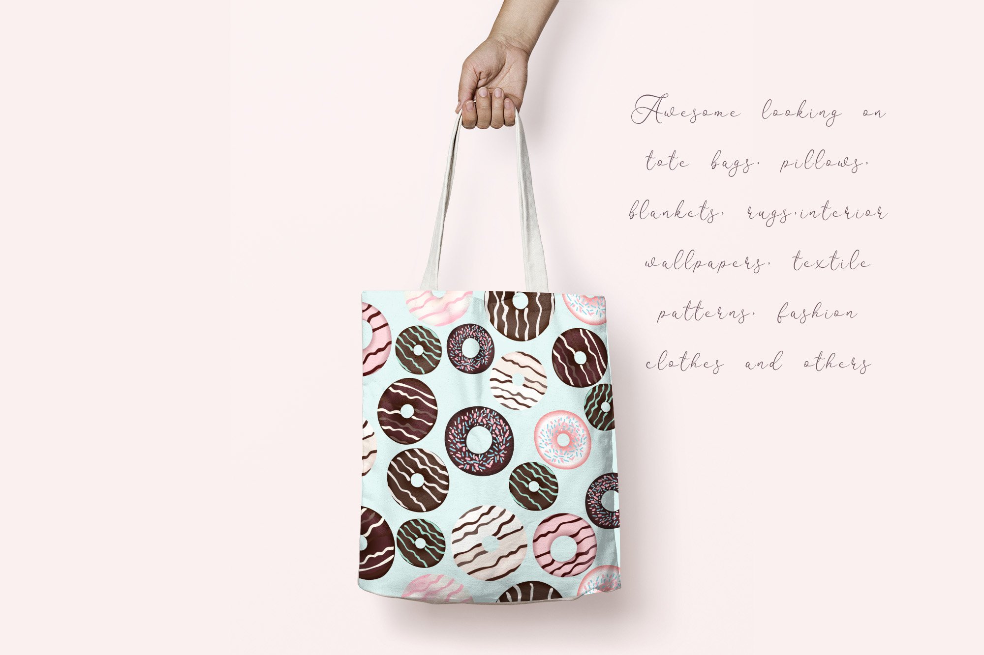 Eco bag with donuts.