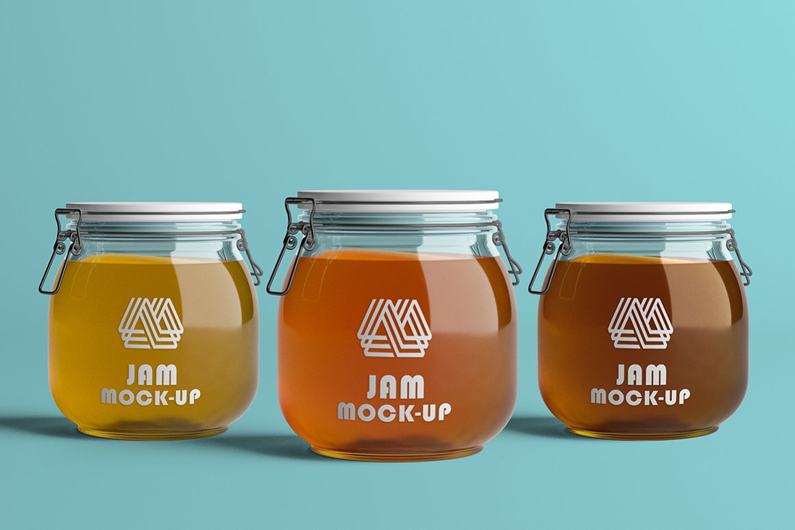 Three jars with honey.