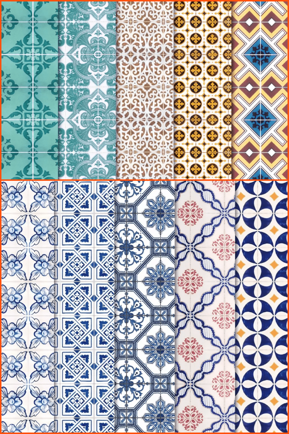 Digital Papers – Lisbon Tiles Patterns.