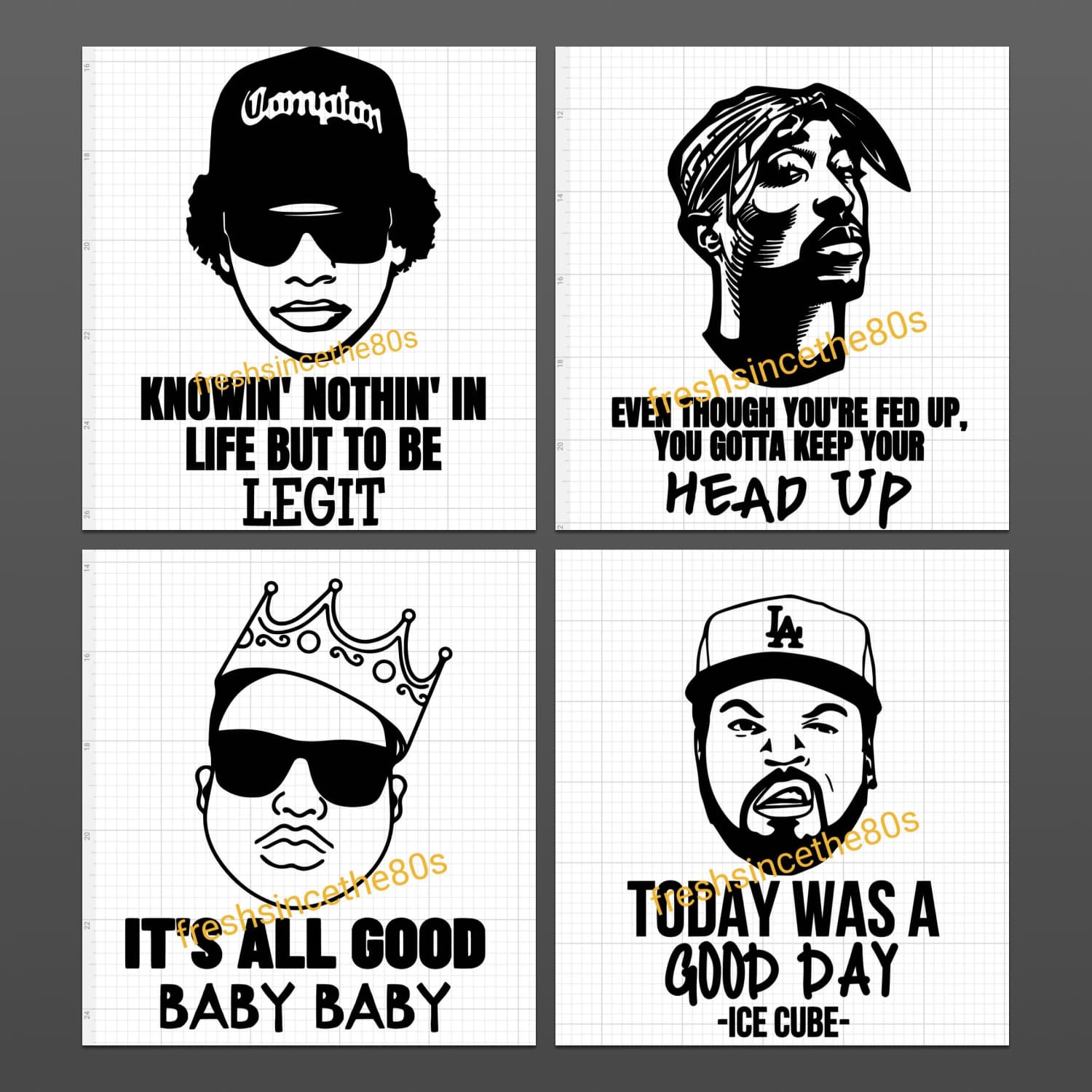 90s gangsta rap 4 svg png jpg pdf bundle cover.