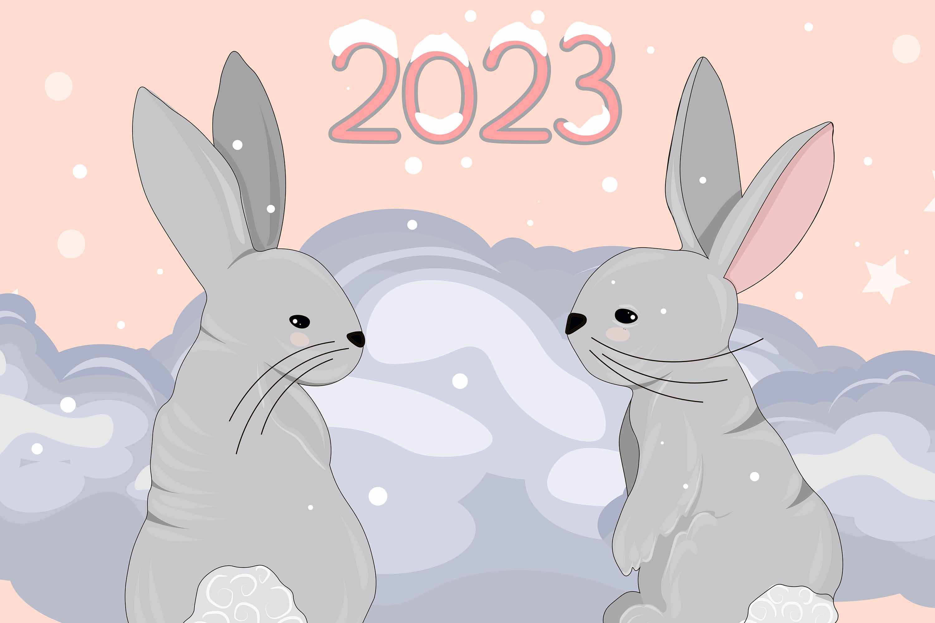 Calendar 2023 with Cute Rabbits