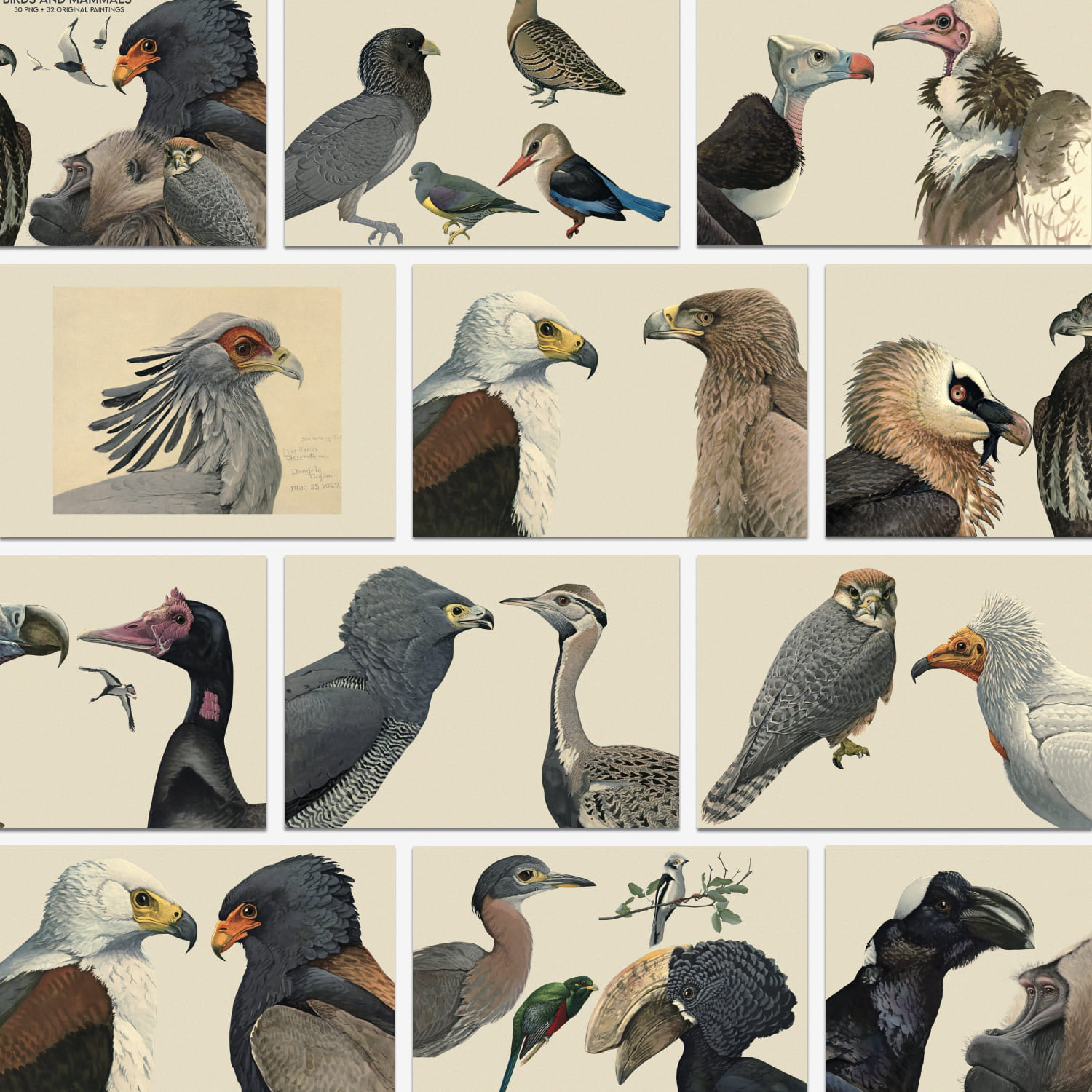 Album of Abyssinian Birds & Mammals created by Lilithcollageart.