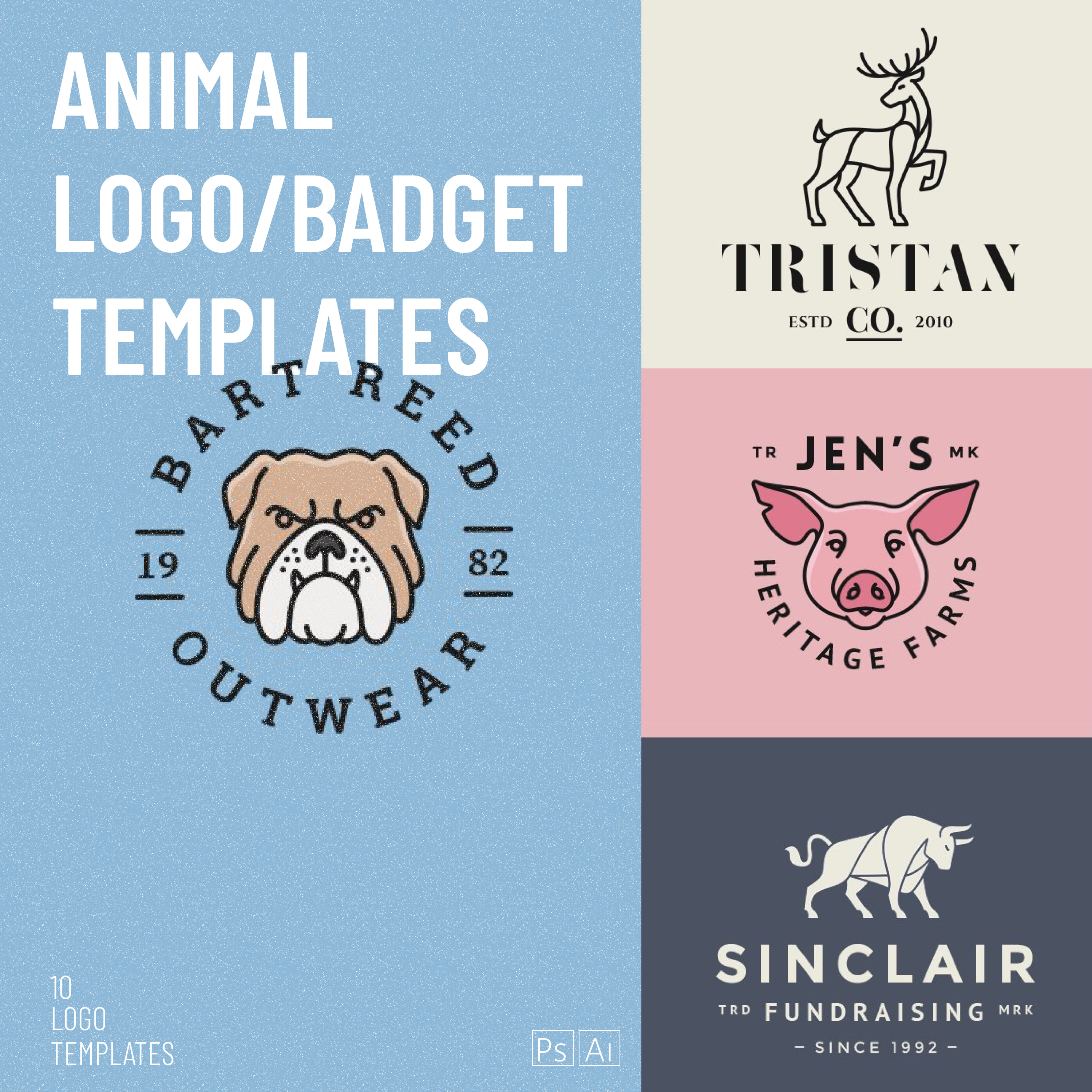 Animal Logo/Badge Templates Vol.1 cover.