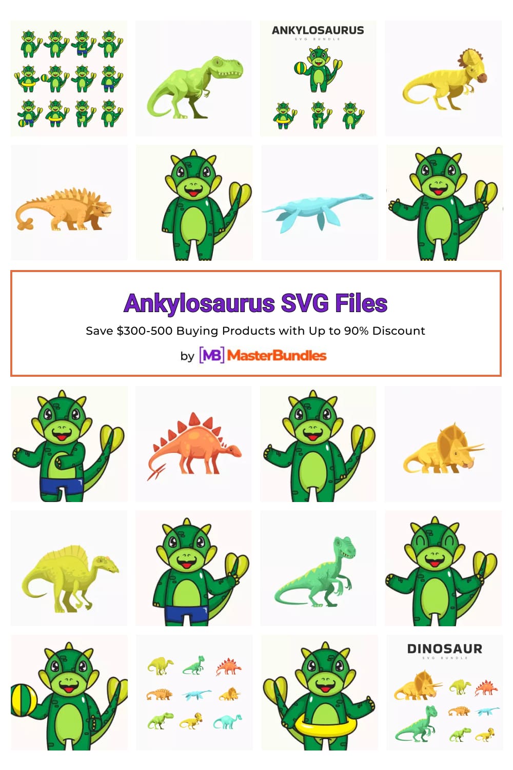 Ankylosaurus SVG Files Pinterest image.