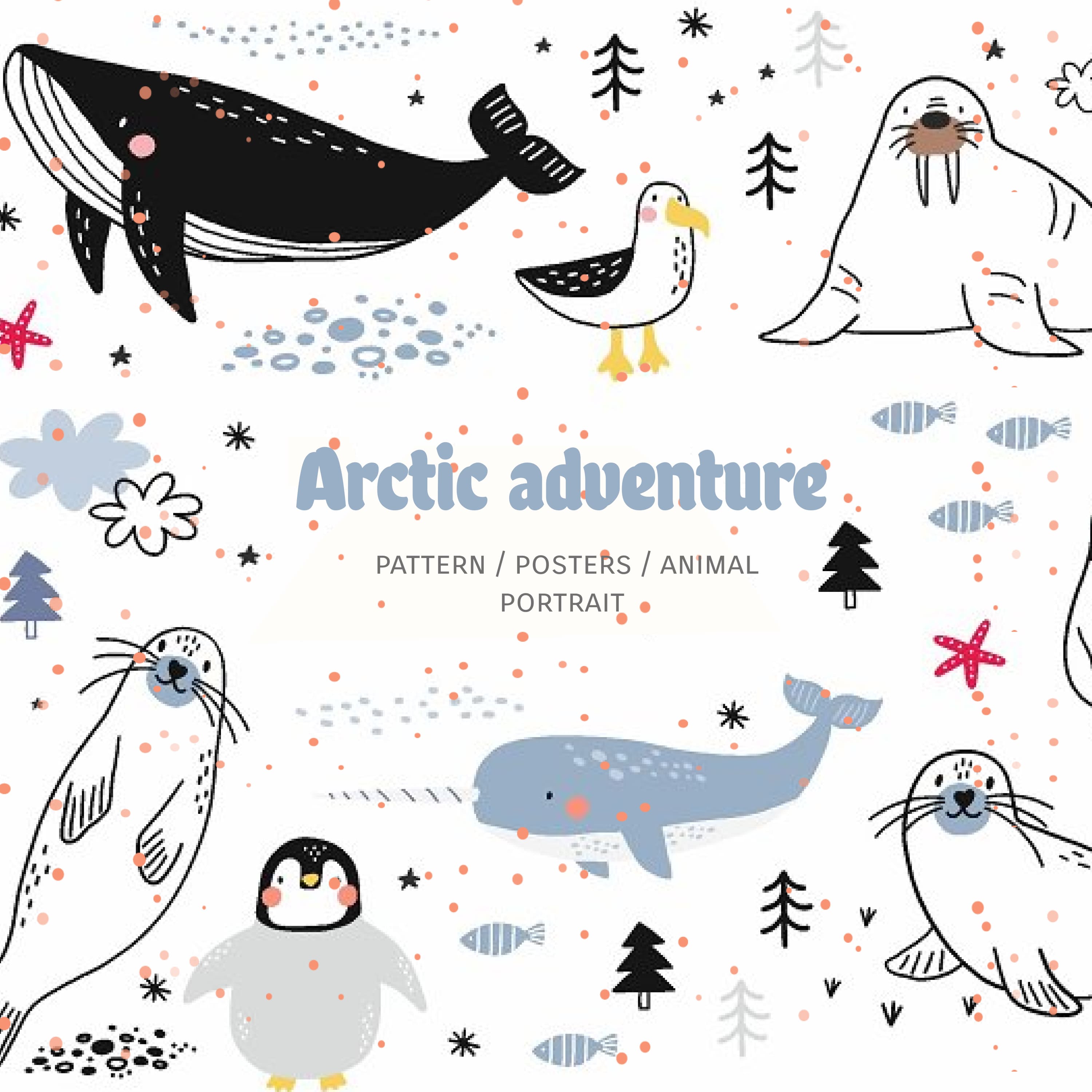 Arctic adventure - cute animals cover.