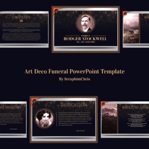 Art Deco Funeral PowerPoint Template – MasterBundles