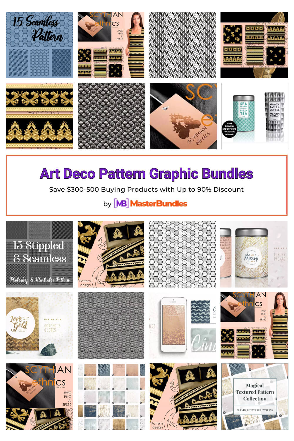 art deco pattern graphic bundles pinterest image.