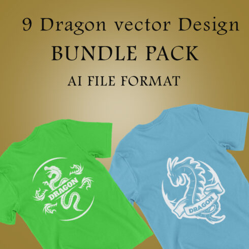 Best T-shirt Design Dragon Vector Pack cover image.