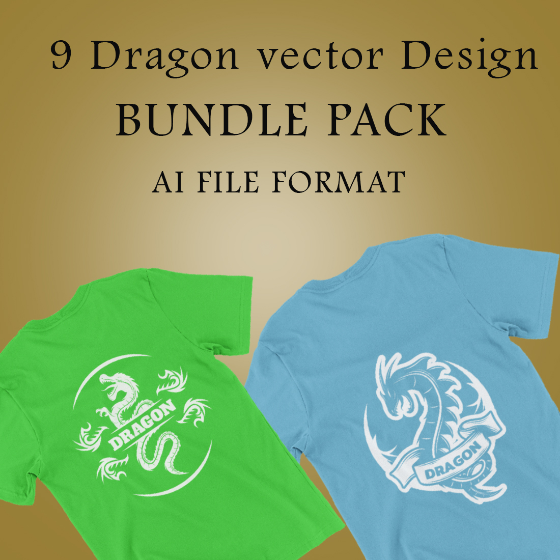 Best T-shirt Design Dragon Vector Pack cover image.