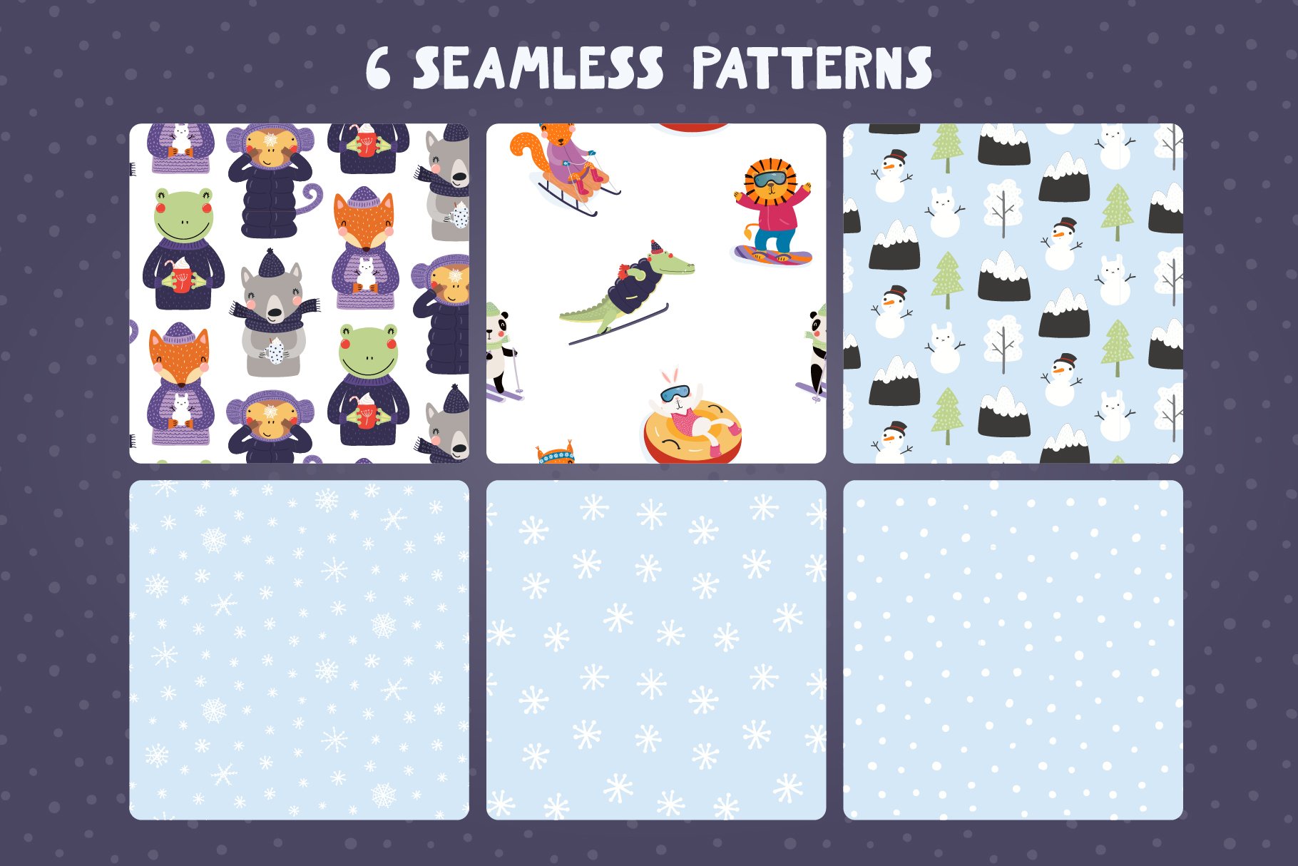 Patterns with winter animals.