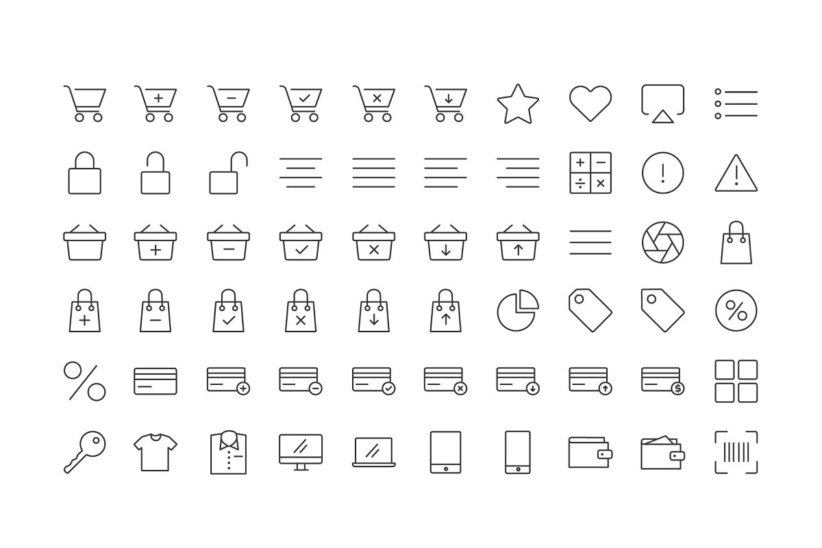 Great set of icons in minimalistic style.