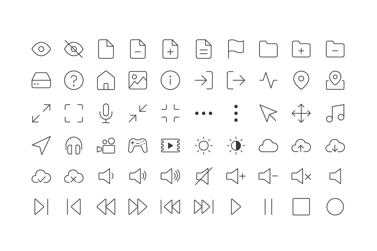 Huge variations of icons.