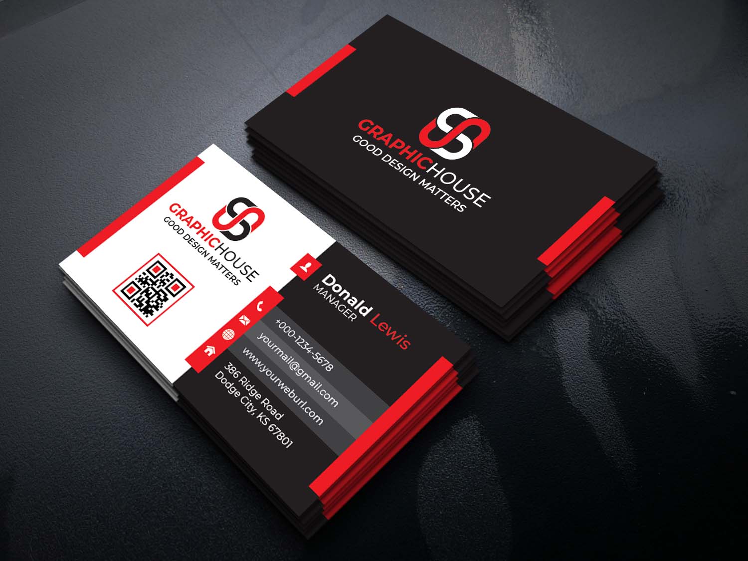 Creative And Professional Business Card Template Example.