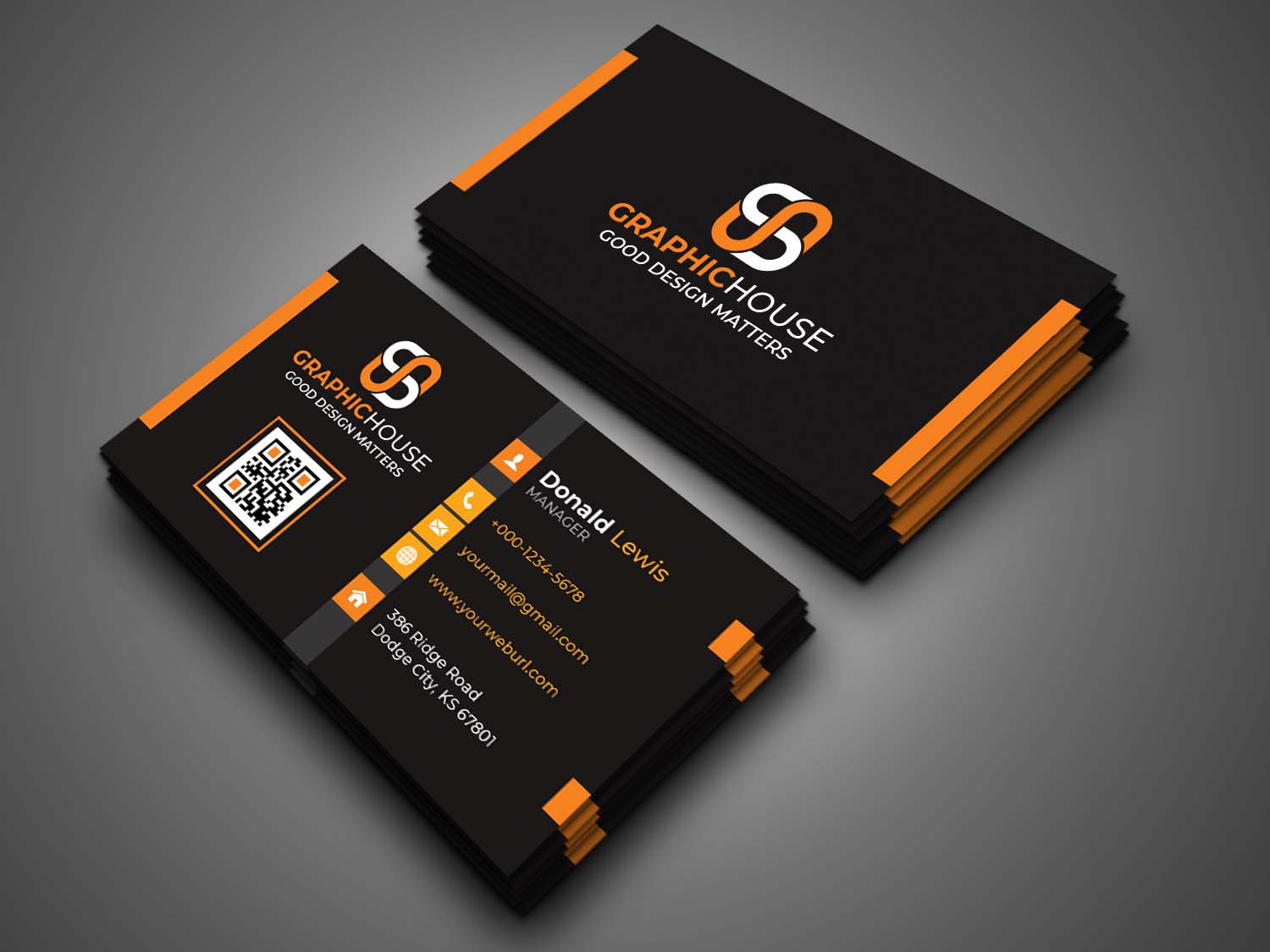 Creative Modern And Professional Business Card Template Card On Table.