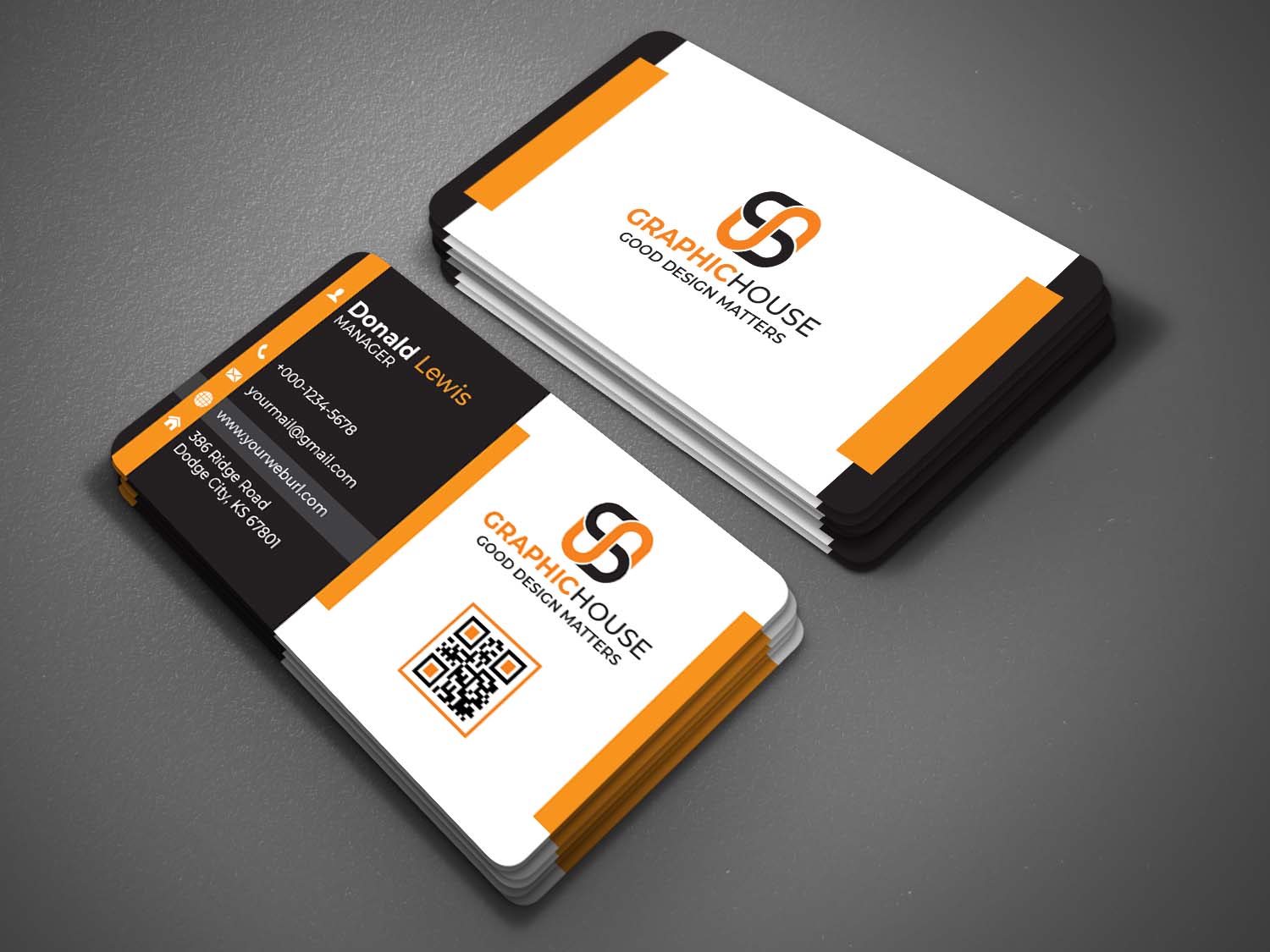 Modern Creative And Professional Business Card Template Example.