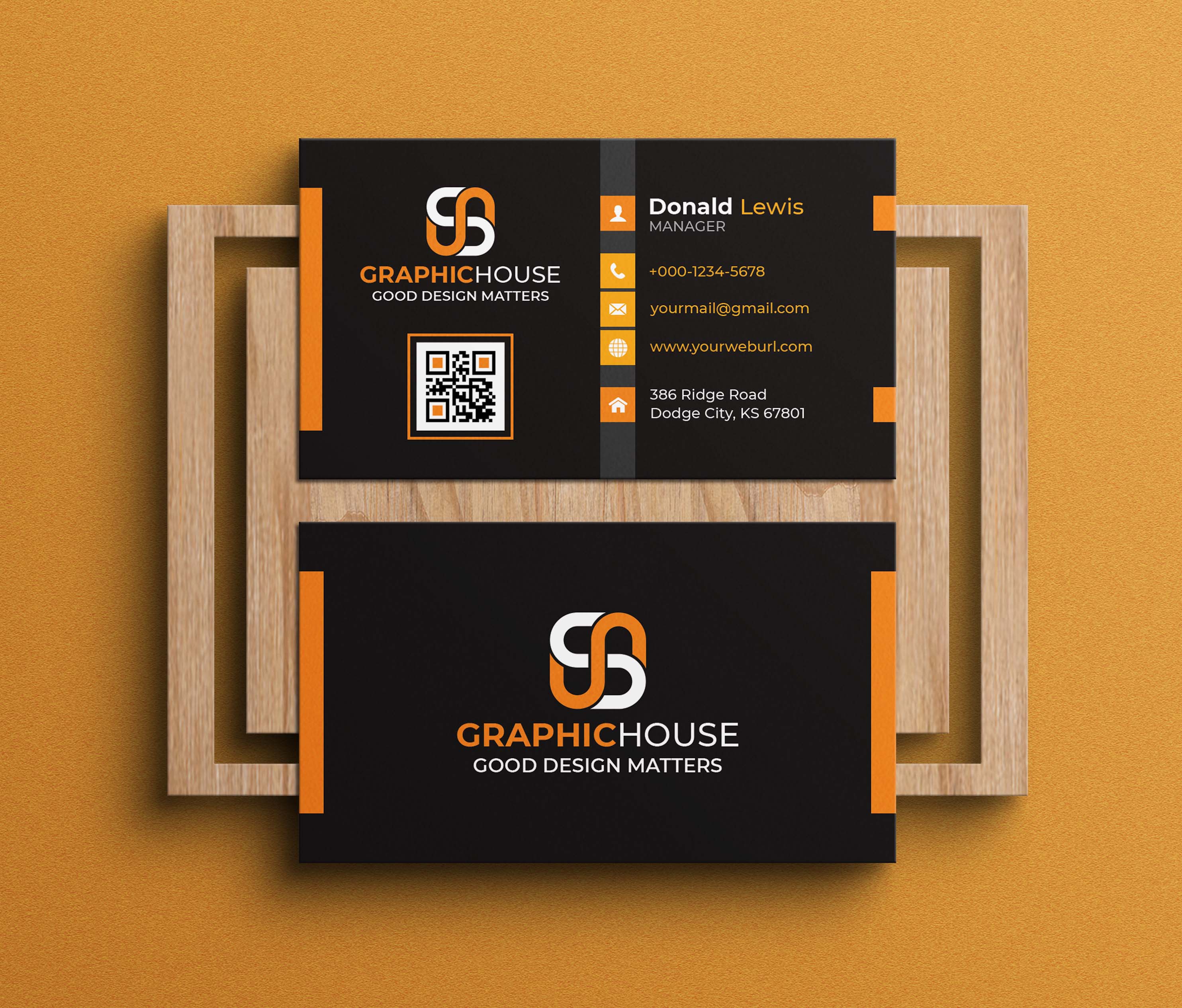 Creative Modern And Professional Business Card Template On Board Example.