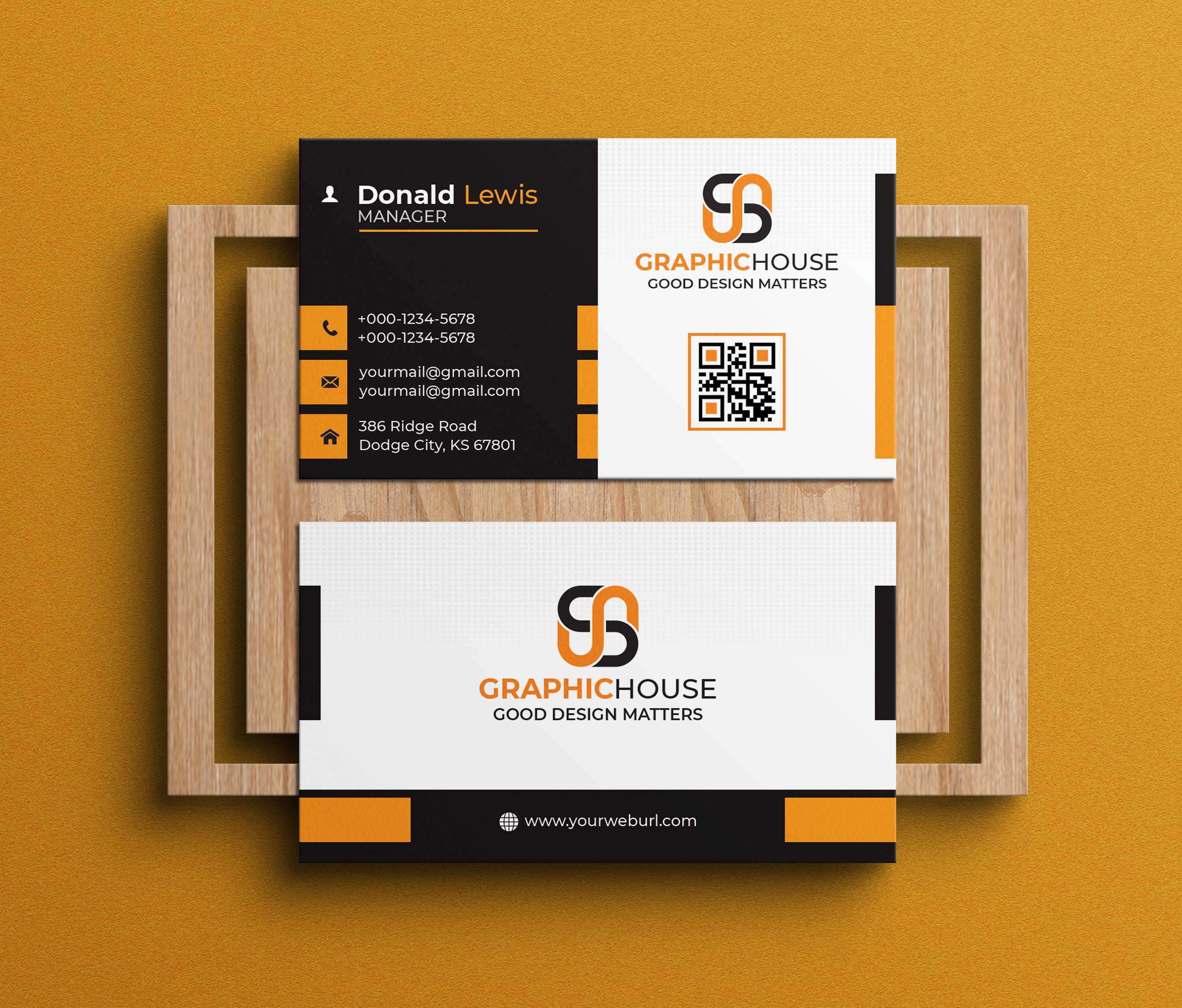 Beautiful Creative And Professional Business Card Template Cards On Table Example.