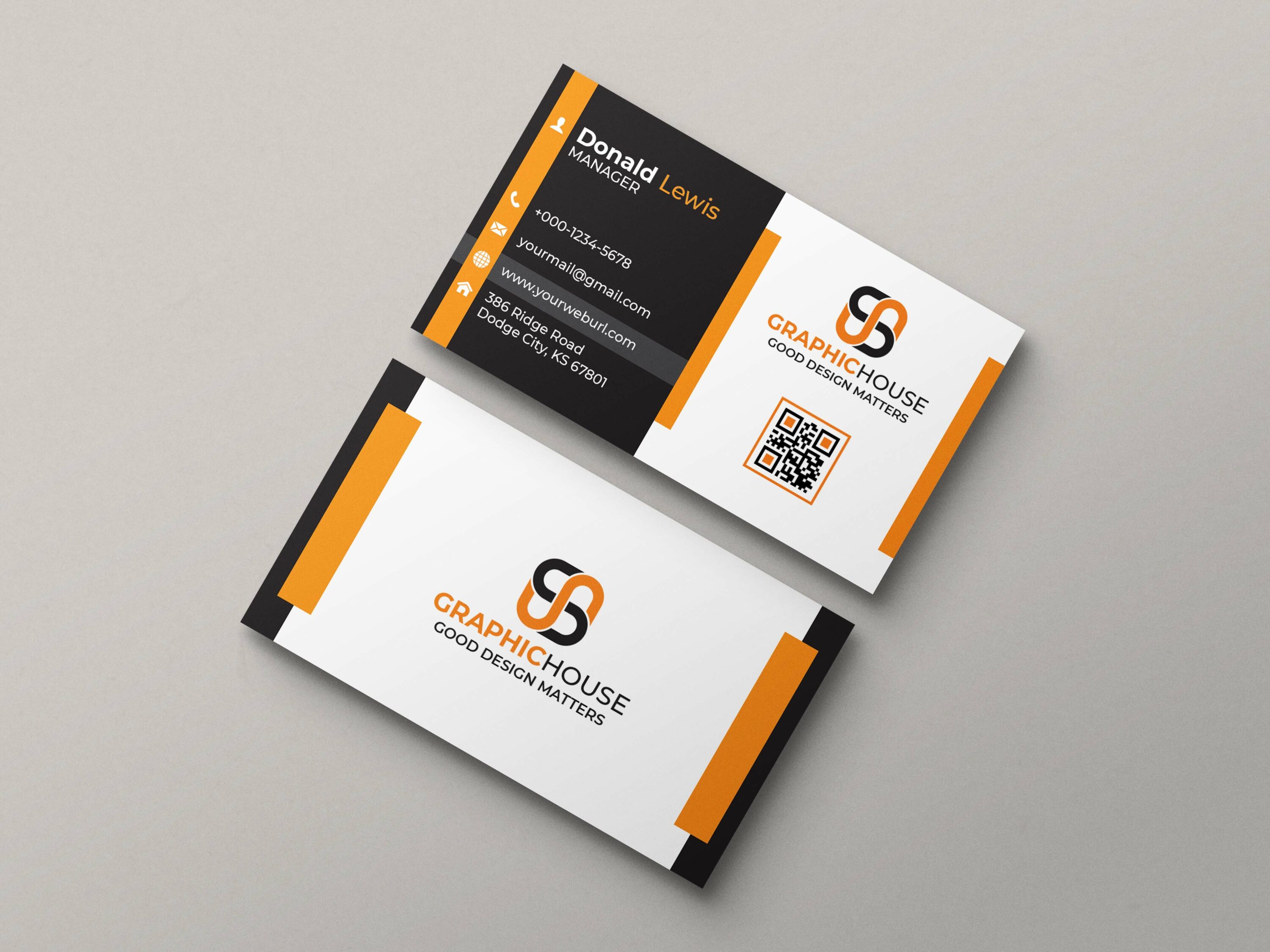 Modern Creative And Professional Business Card Template Front And Back Example.